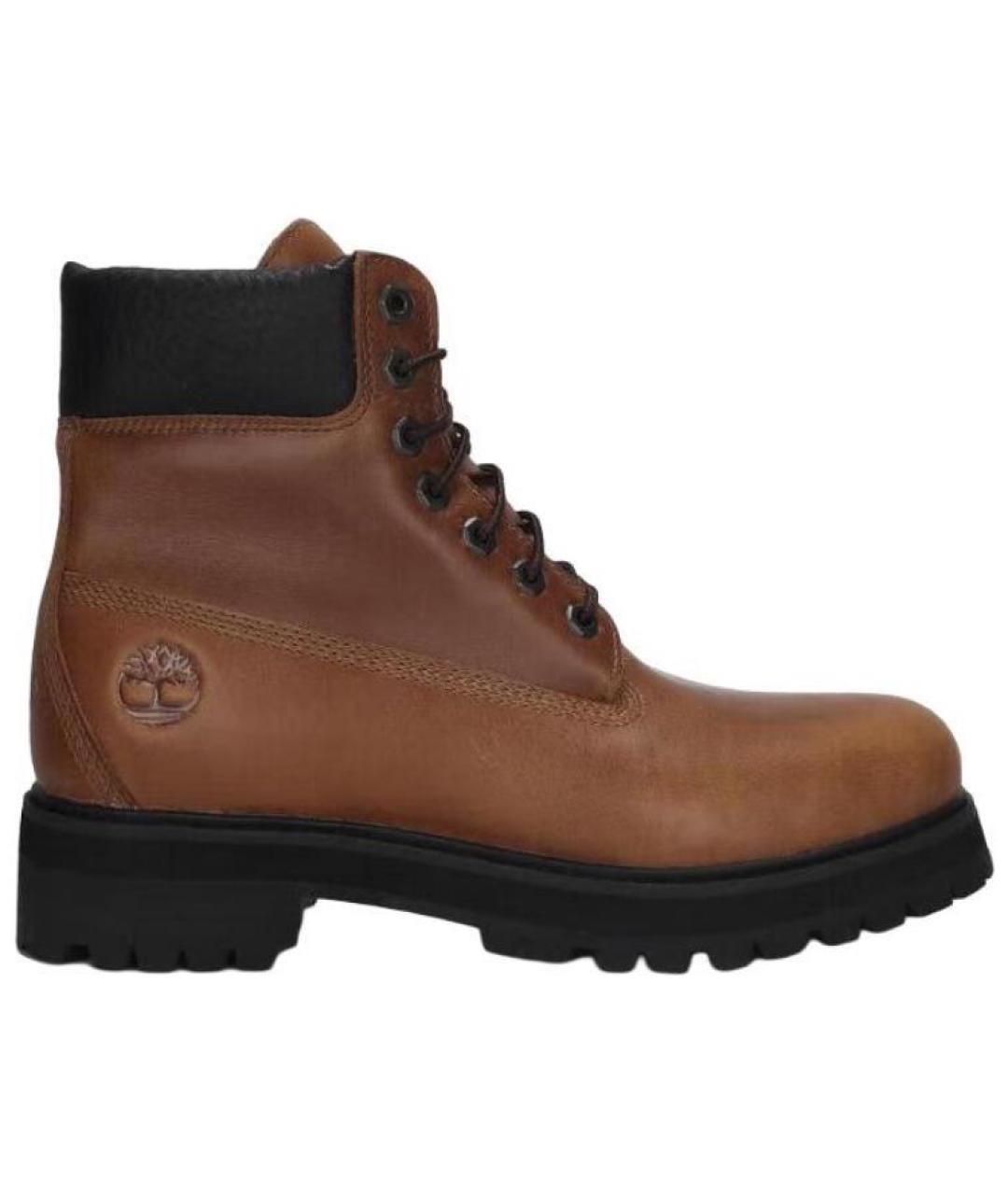 TIMBERLAND Коричневые кожаные высокие ботинки, фото 1