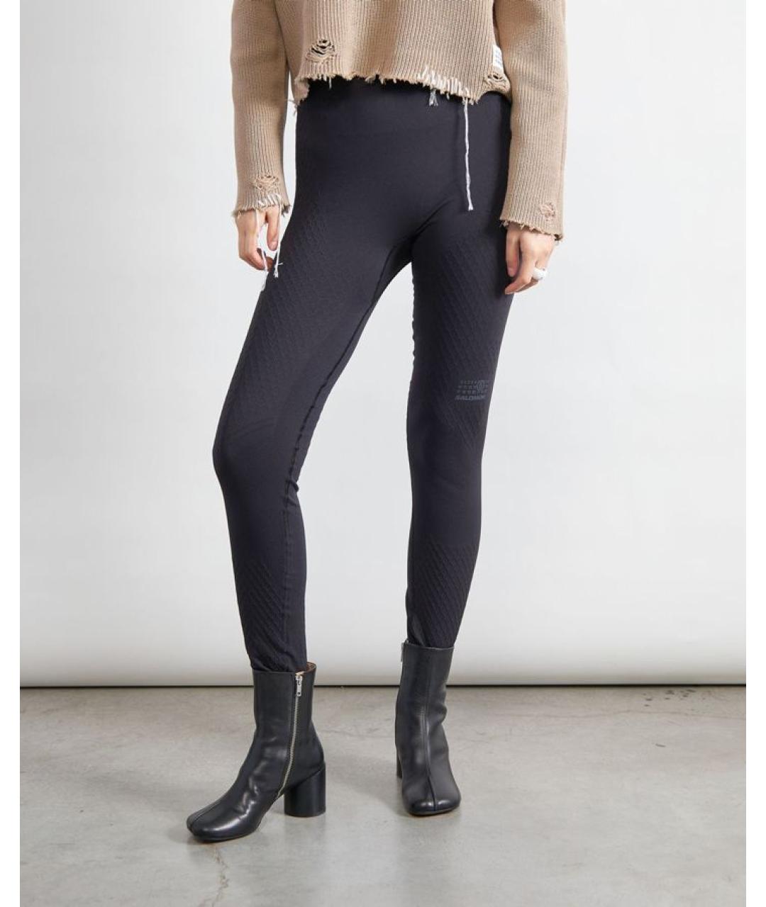 MM6 MAISON MARGIELA Черные леггинсы и велосипедки, фото 2