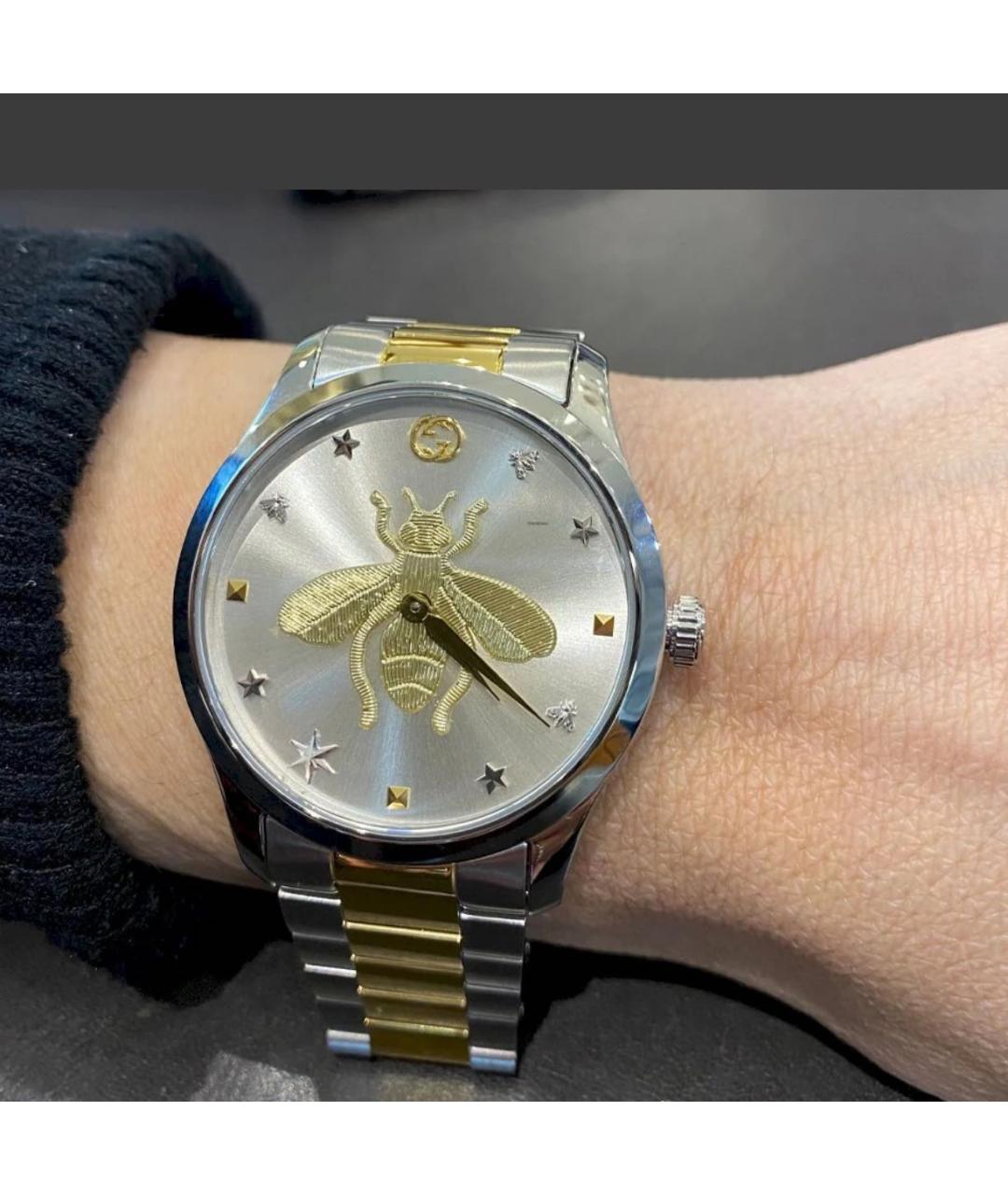 GUCCI Золотые стальные часы, фото 3