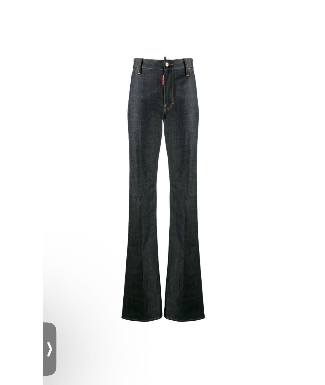 DSQUARED2 Темно-синие хлопковые прямые джинсы, фото 9