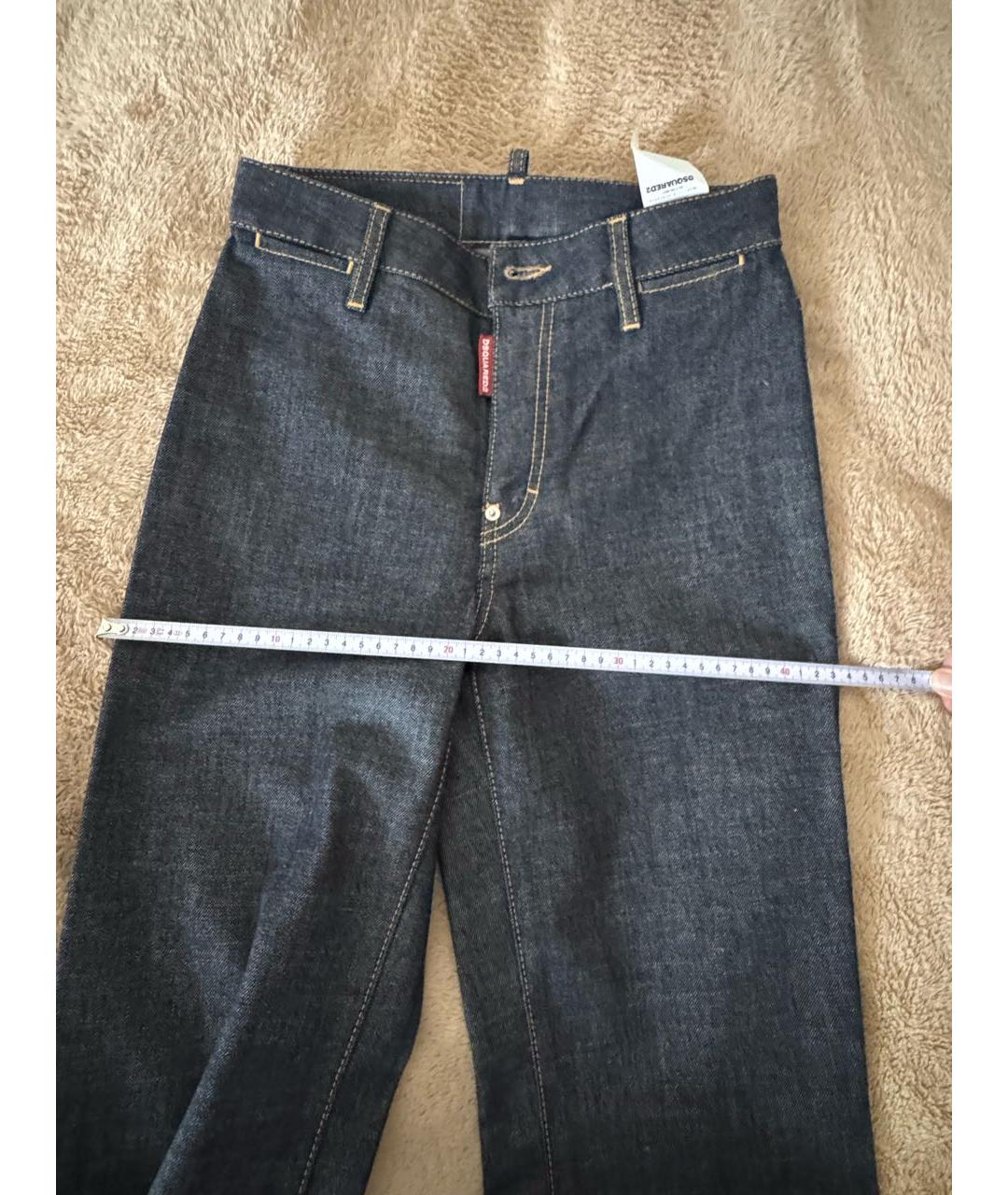 DSQUARED2 Темно-синие хлопковые прямые джинсы, фото 7