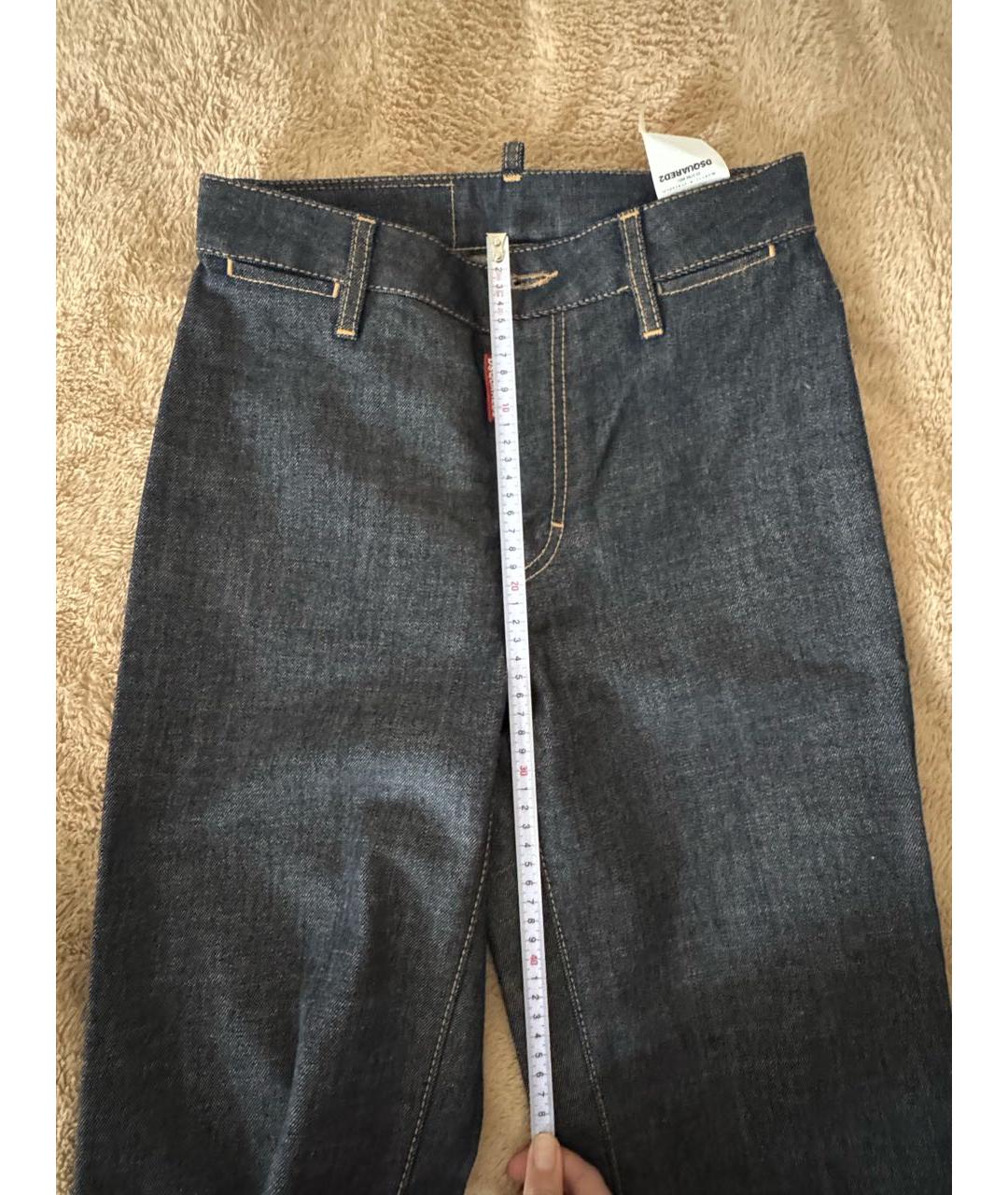 DSQUARED2 Темно-синие хлопковые прямые джинсы, фото 5