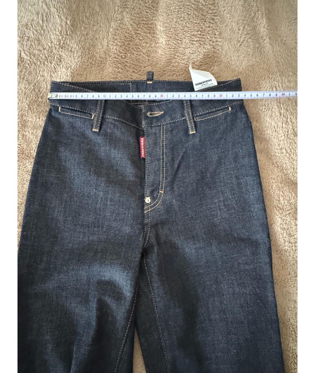 DSQUARED2 Темно-синие хлопковые прямые джинсы, фото 6