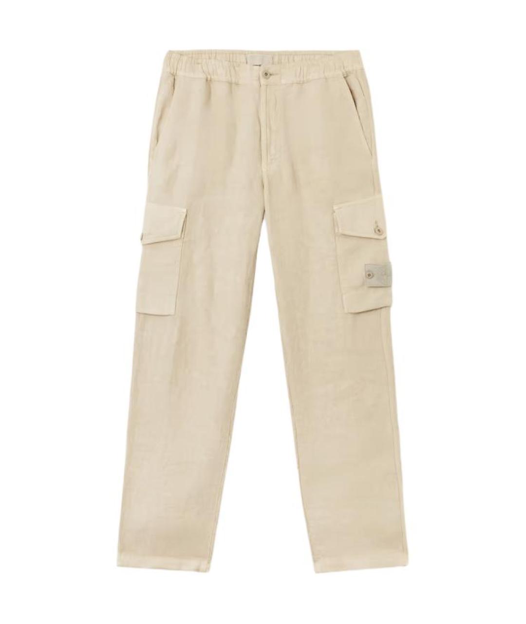 STONE ISLAND Бежевые брюки чинос, фото 1