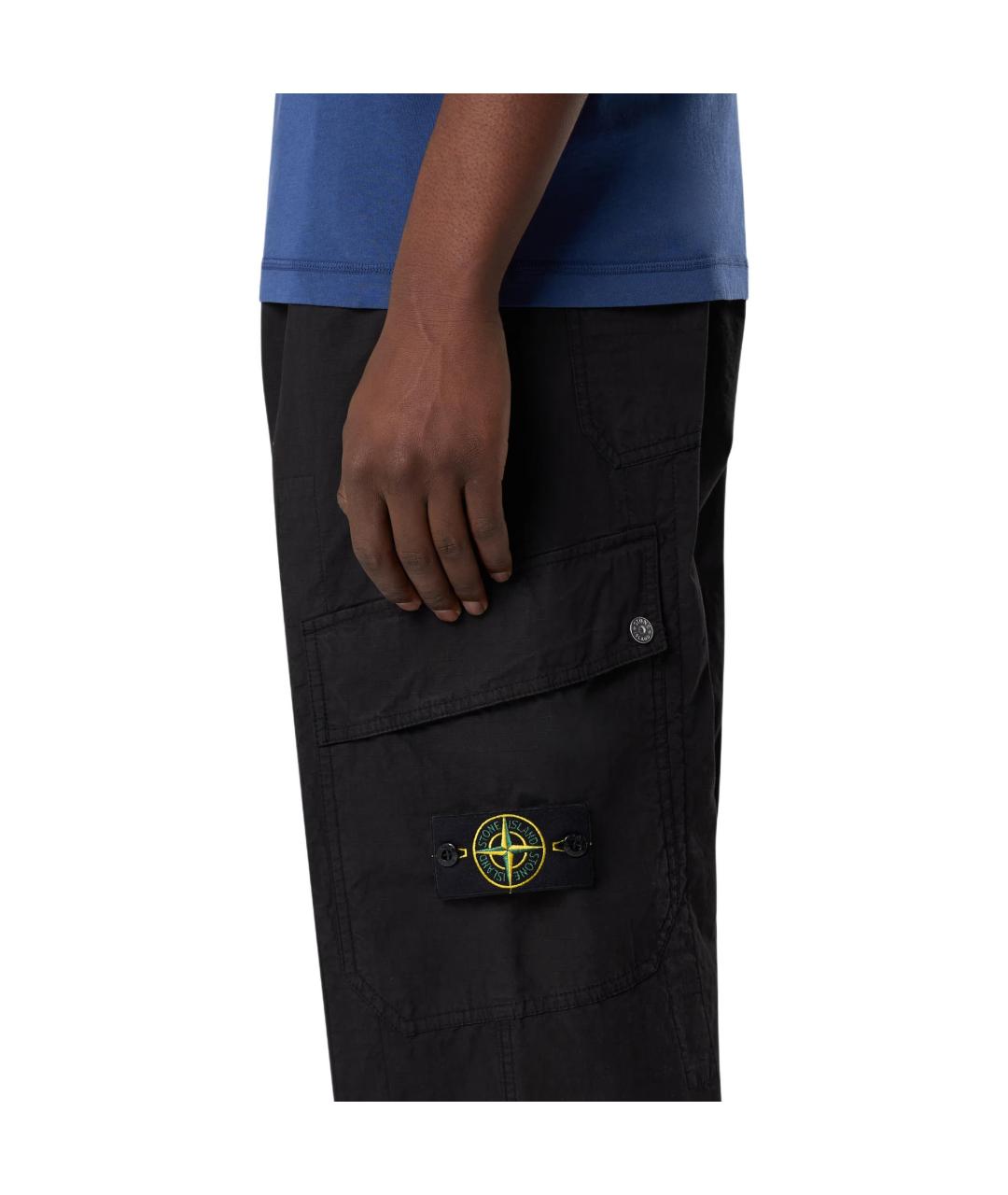 STONE ISLAND Черные брюки чинос, фото 4