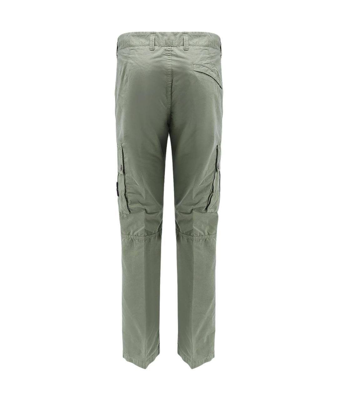 STONE ISLAND Зеленые хлопковые брюки чинос, фото 2