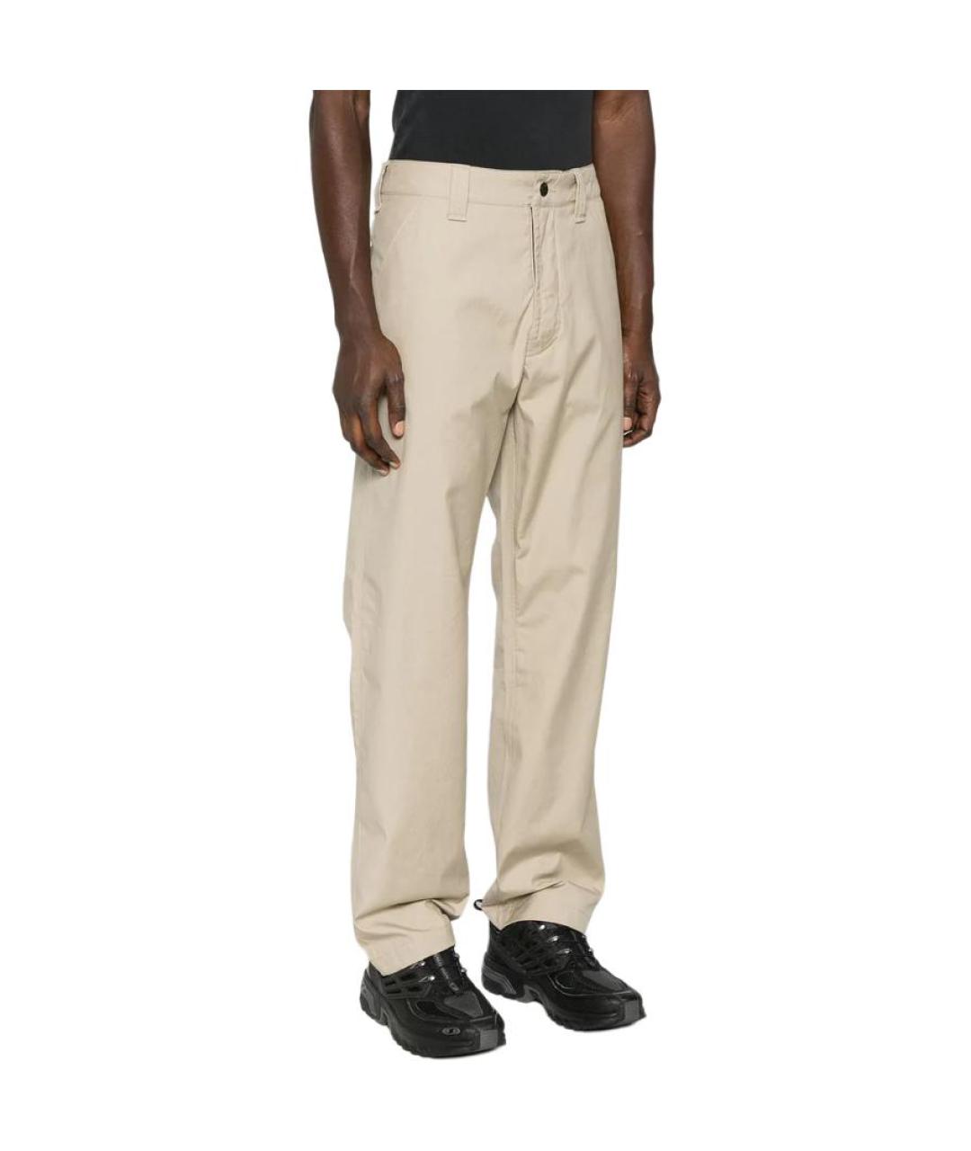 STONE ISLAND Бежевые хлопковые брюки чинос, фото 4