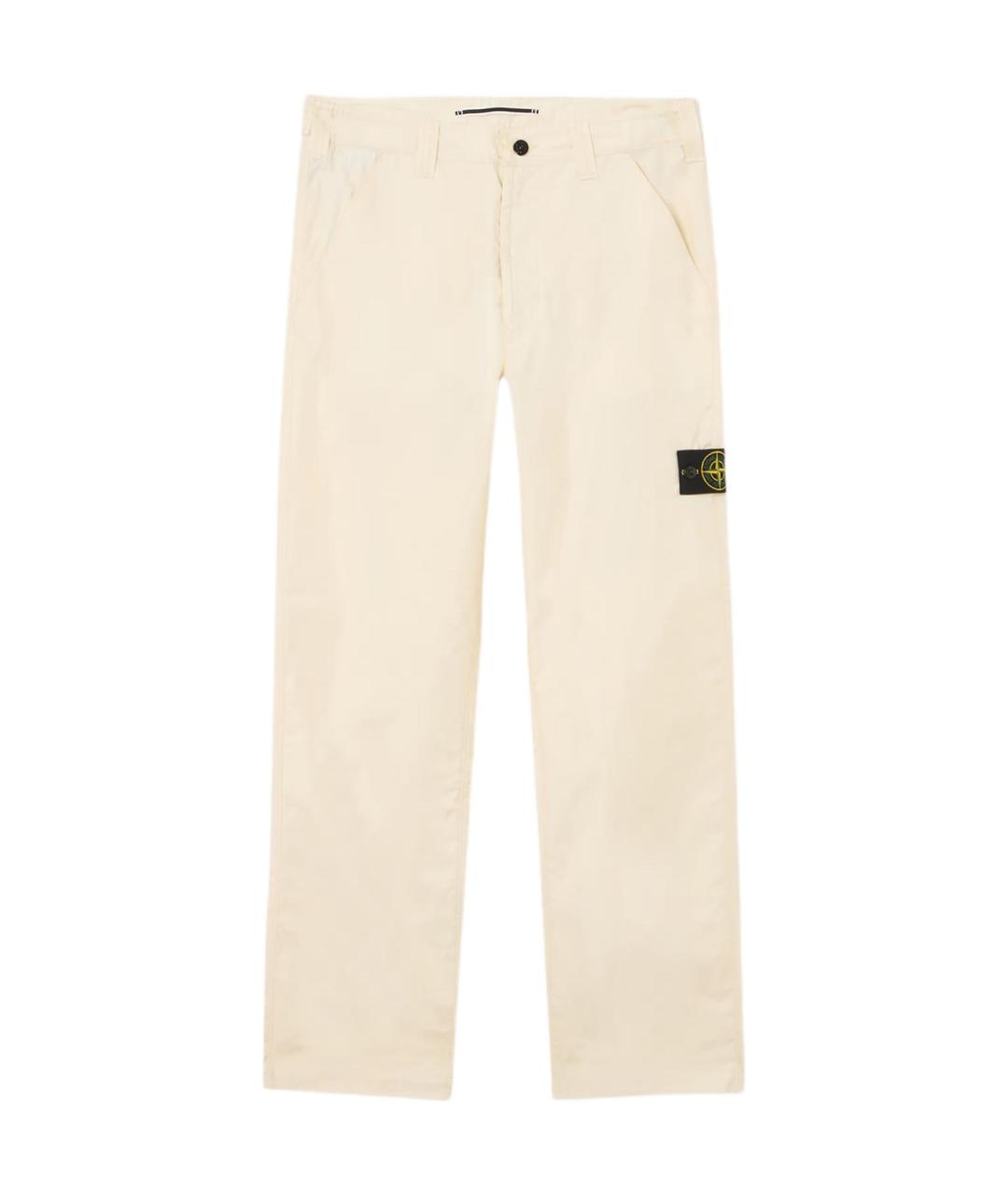 STONE ISLAND Бежевые хлопковые повседневные брюки, фото 1