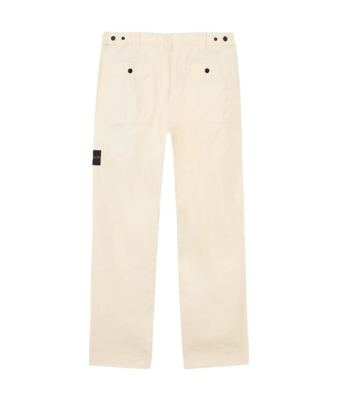 STONE ISLAND Бежевые хлопковые повседневные брюки, фото 2