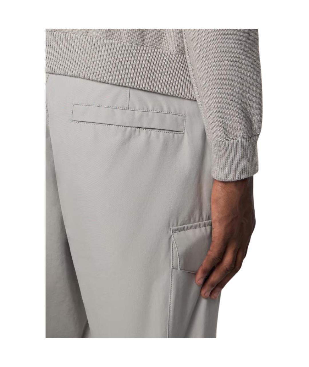 STONE ISLAND Серые хлопковые повседневные брюки, фото 2