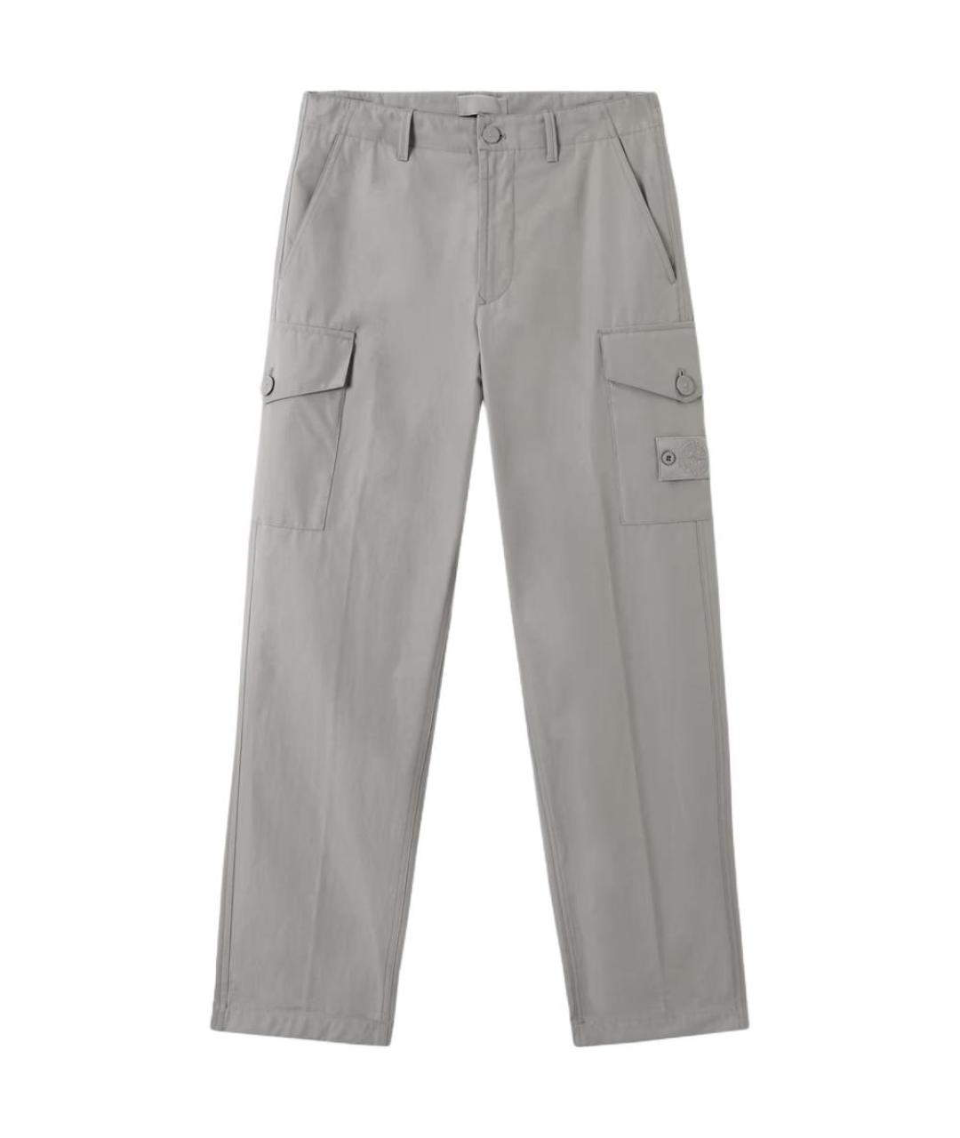 STONE ISLAND Серые хлопковые повседневные брюки, фото 1