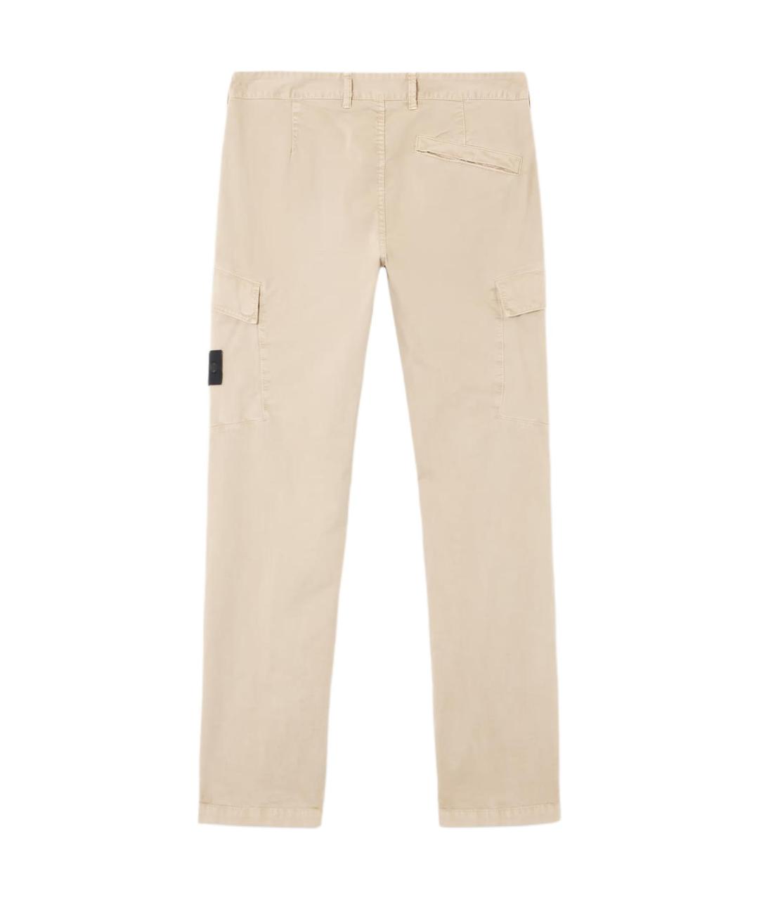 STONE ISLAND Бежевые хлопковые повседневные брюки, фото 2