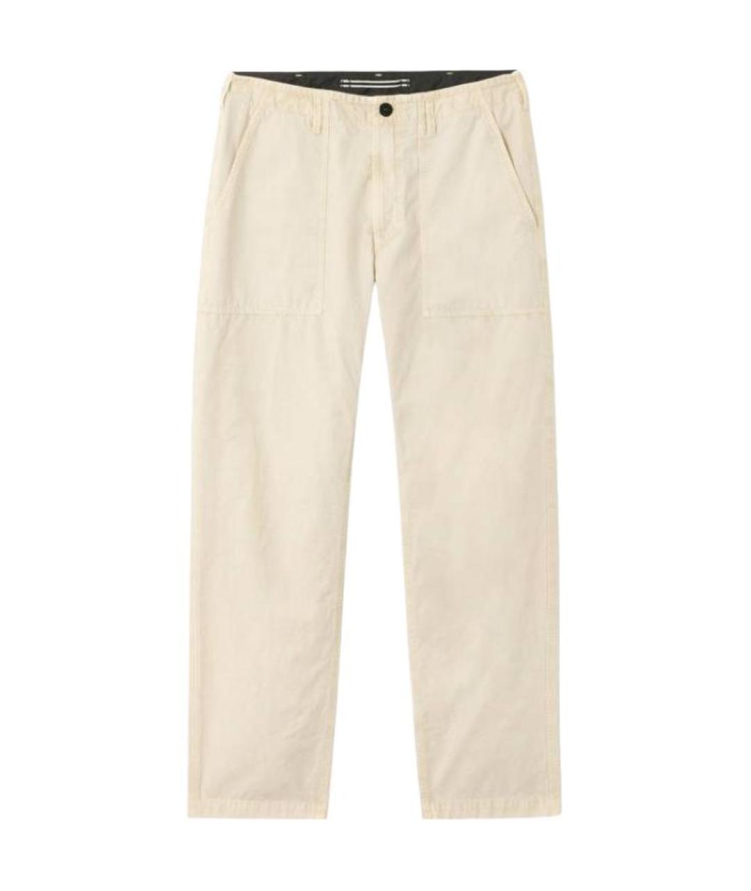 STONE ISLAND Бежевые хлопковые повседневные брюки, фото 1