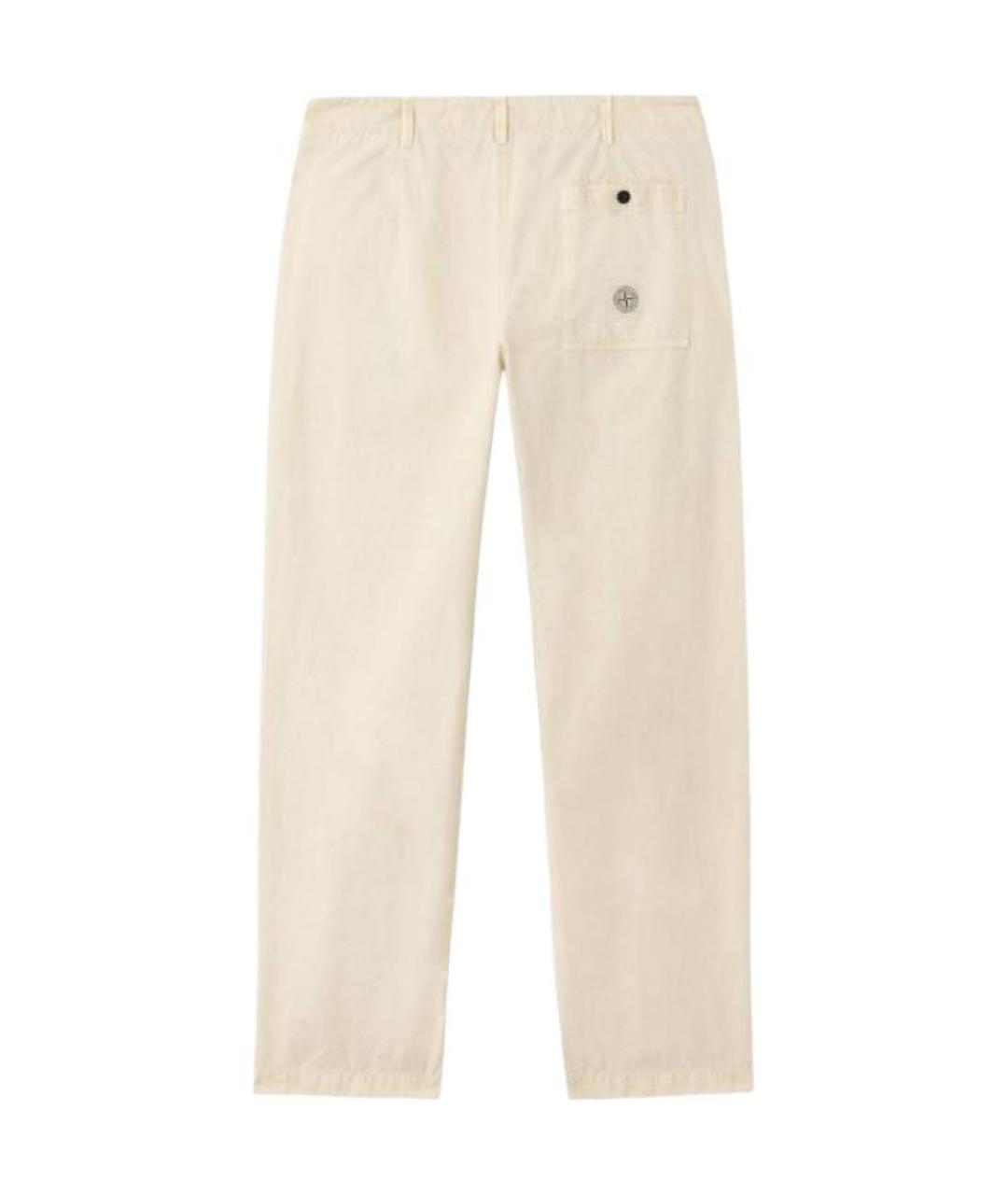 STONE ISLAND Бежевые хлопковые повседневные брюки, фото 2