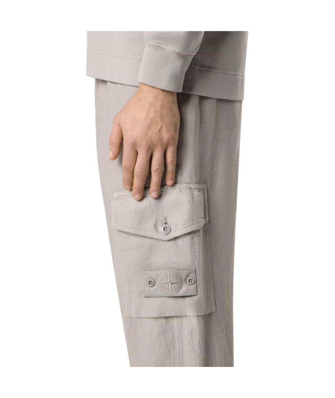 STONE ISLAND Серые брюки чинос, фото 5