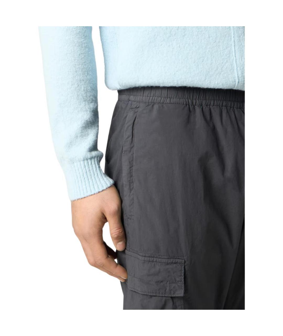 STONE ISLAND Антрацитовые хлопковые брюки чинос, фото 3