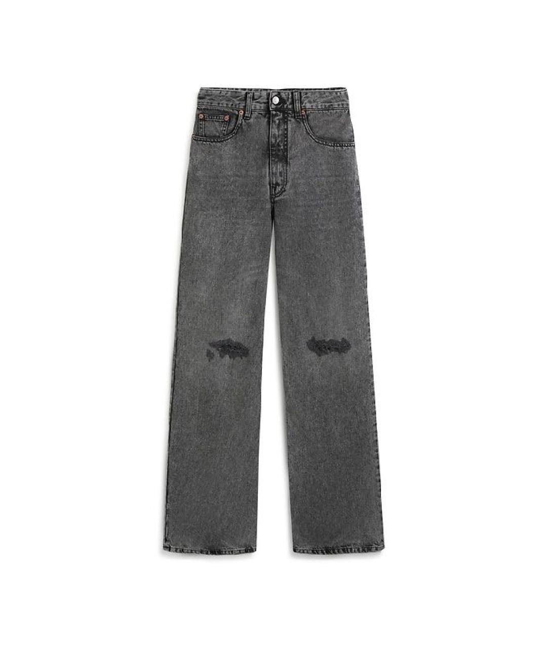 MM6 MAISON MARGIELA Серые хлопковые прямые джинсы, фото 2