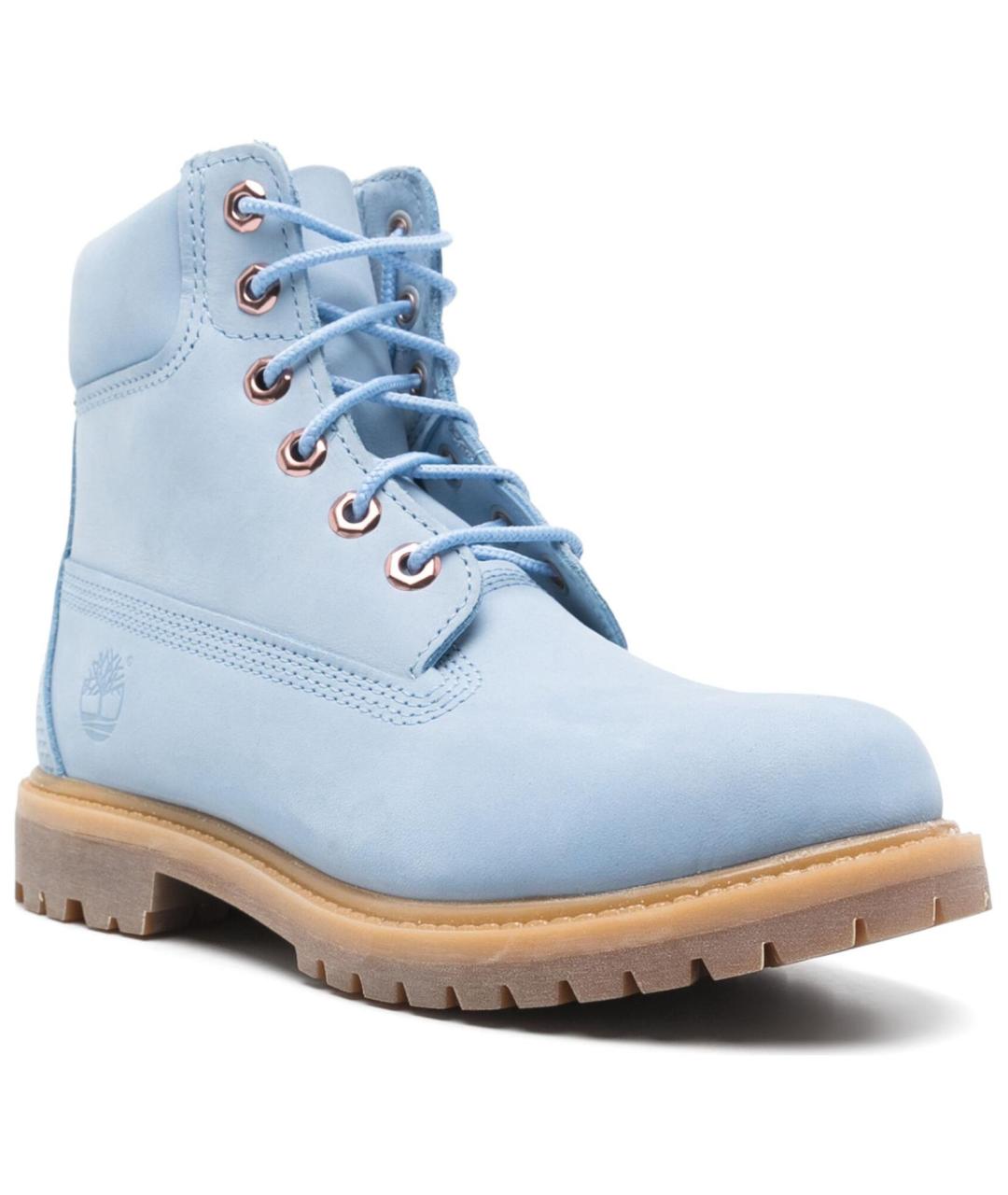 TIMBERLAND Голубые кожаные сапоги, фото 3