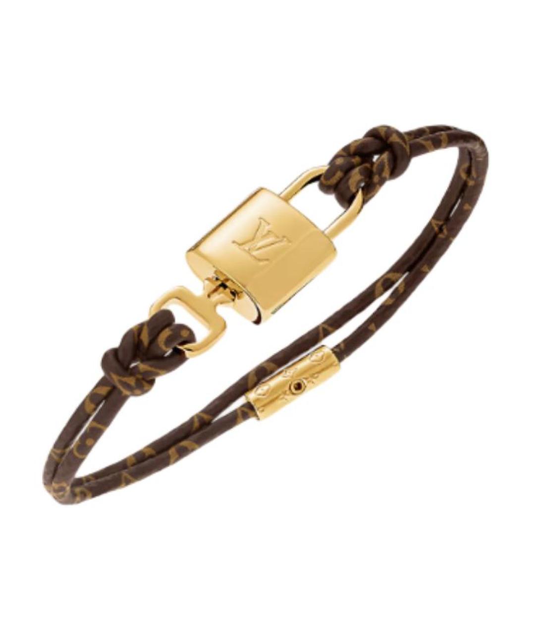 LOUIS VUITTON Коричневый кожаный браслет, фото 2