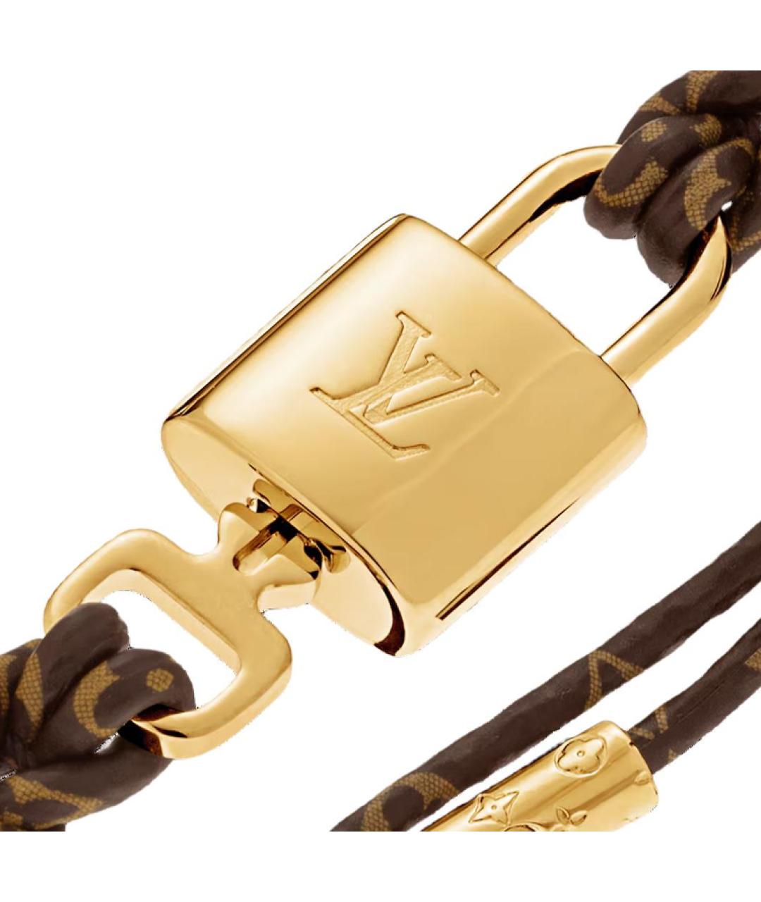 LOUIS VUITTON Коричневый кожаный браслет, фото 3