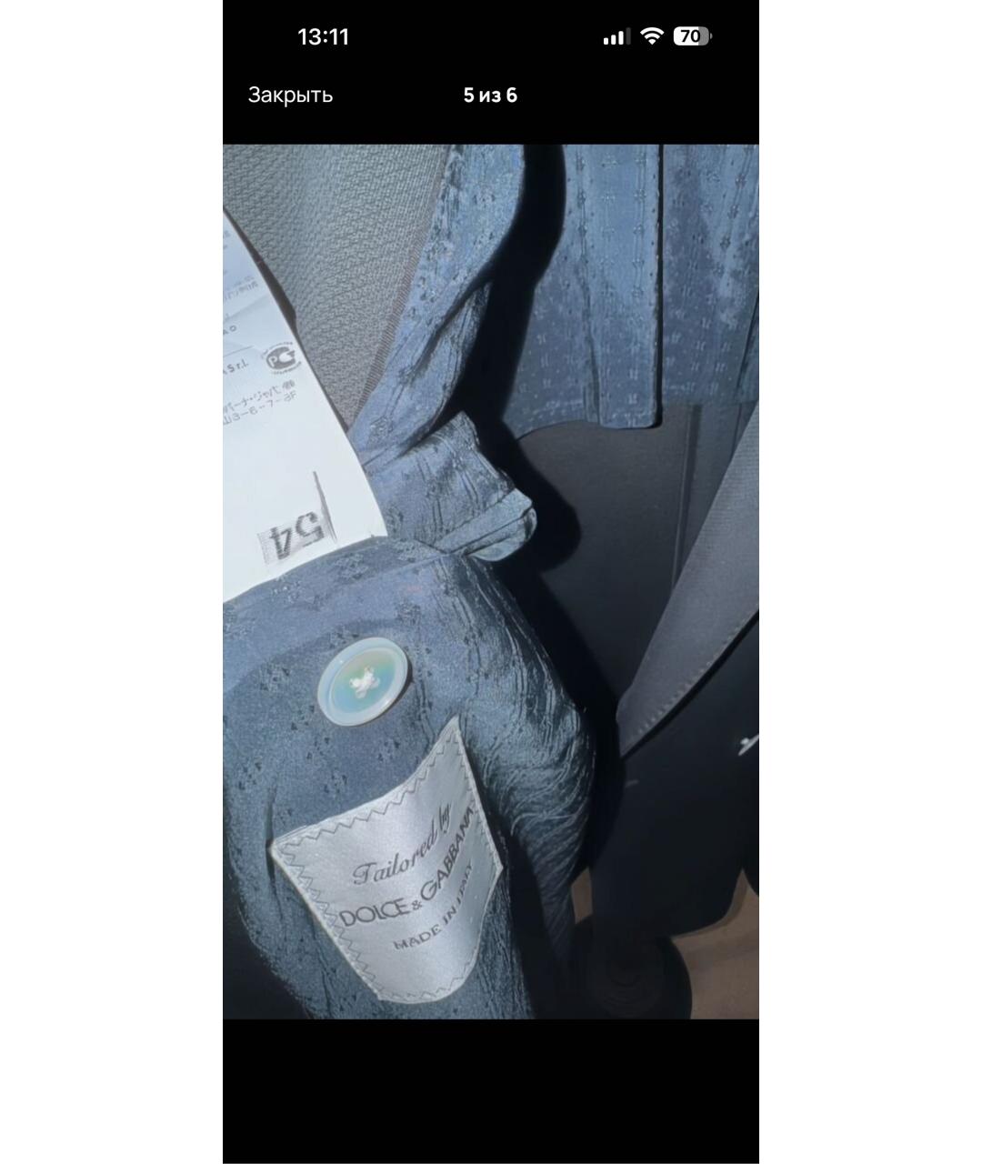 DOLCE&GABBANA Зеленый хлопковый пиджак, фото 5