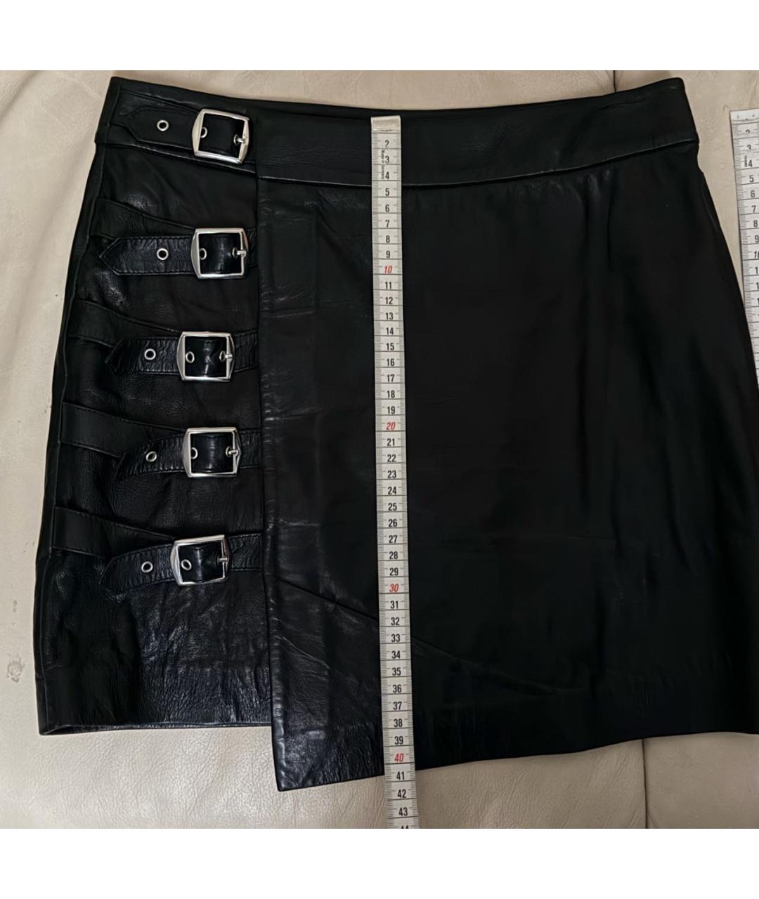 AGOLDE Черная кожаная юбка мини, фото 6