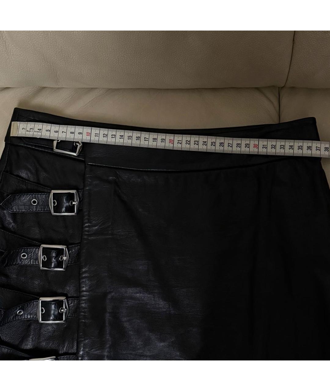 AGOLDE Черная кожаная юбка мини, фото 5
