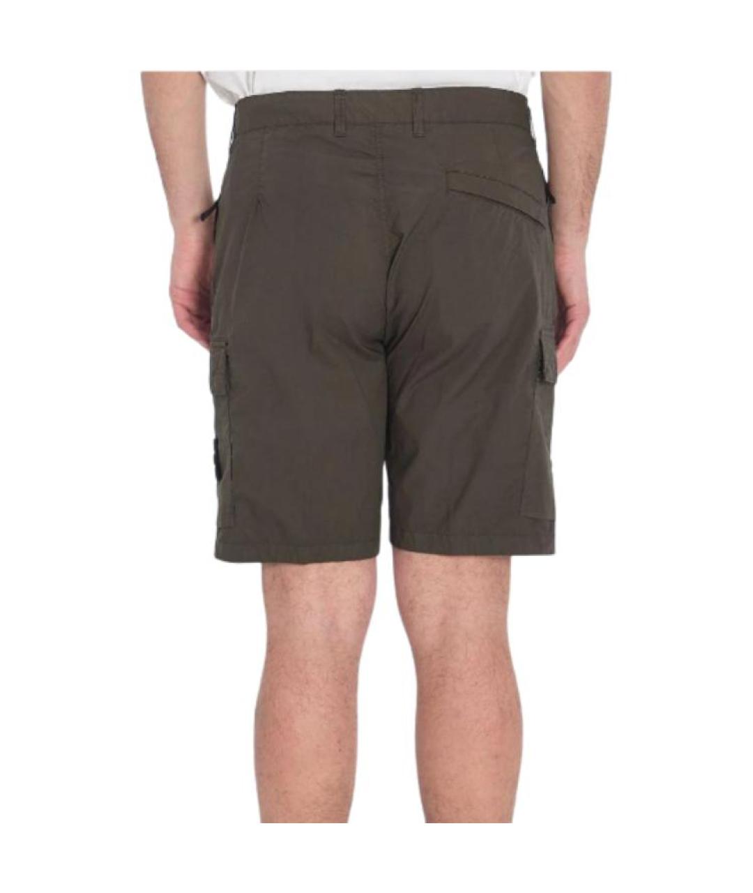 STONE ISLAND Зеленые хлопковые шорты, фото 5