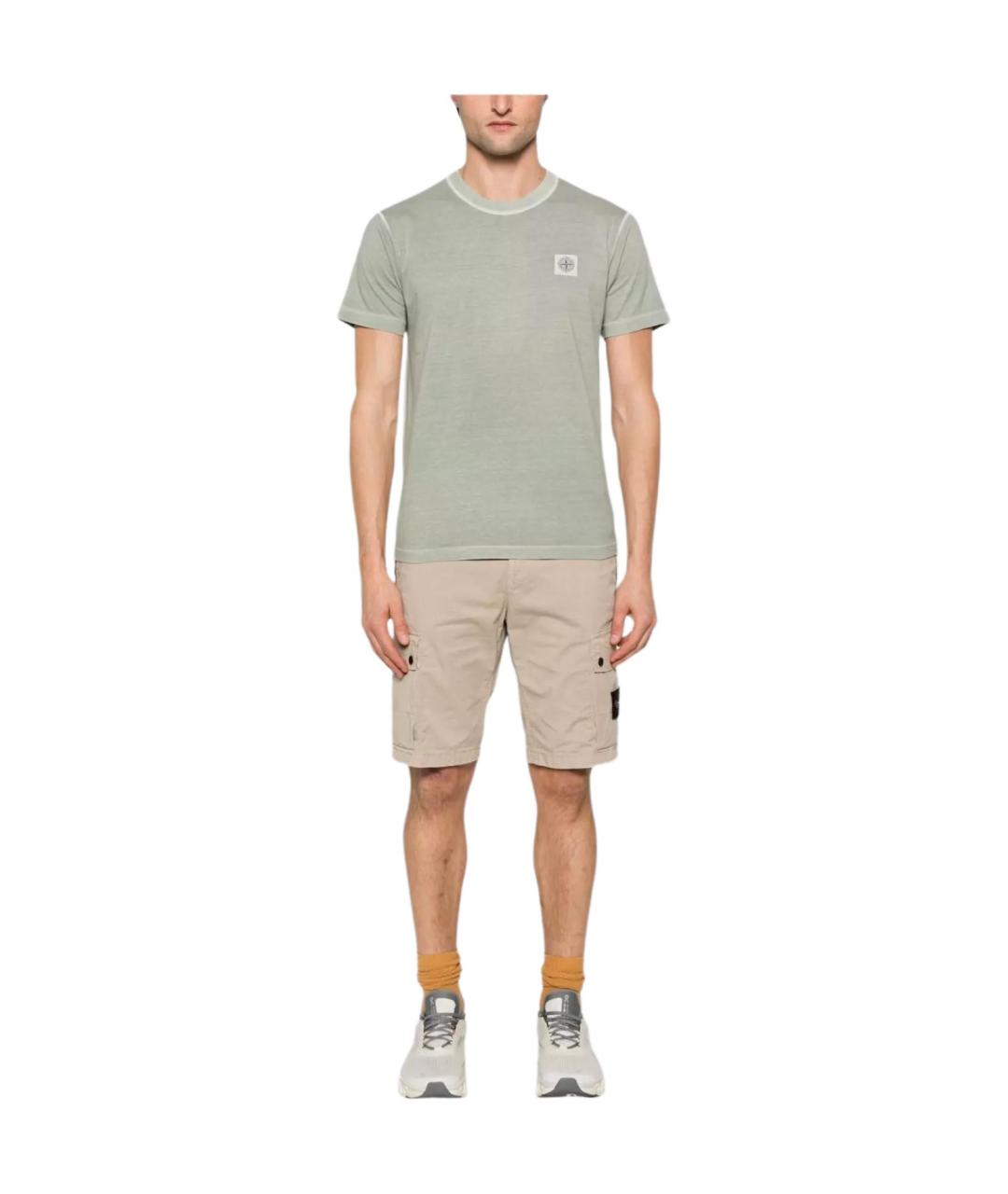 STONE ISLAND Бежевые шорты, фото 3