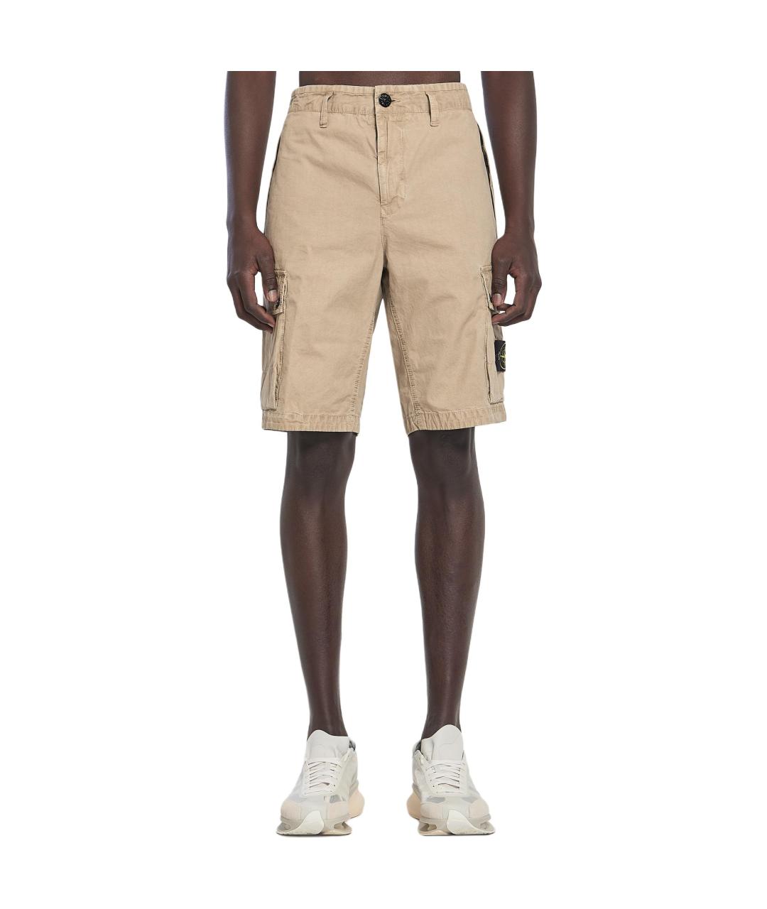 STONE ISLAND Бежевые шорты, фото 6