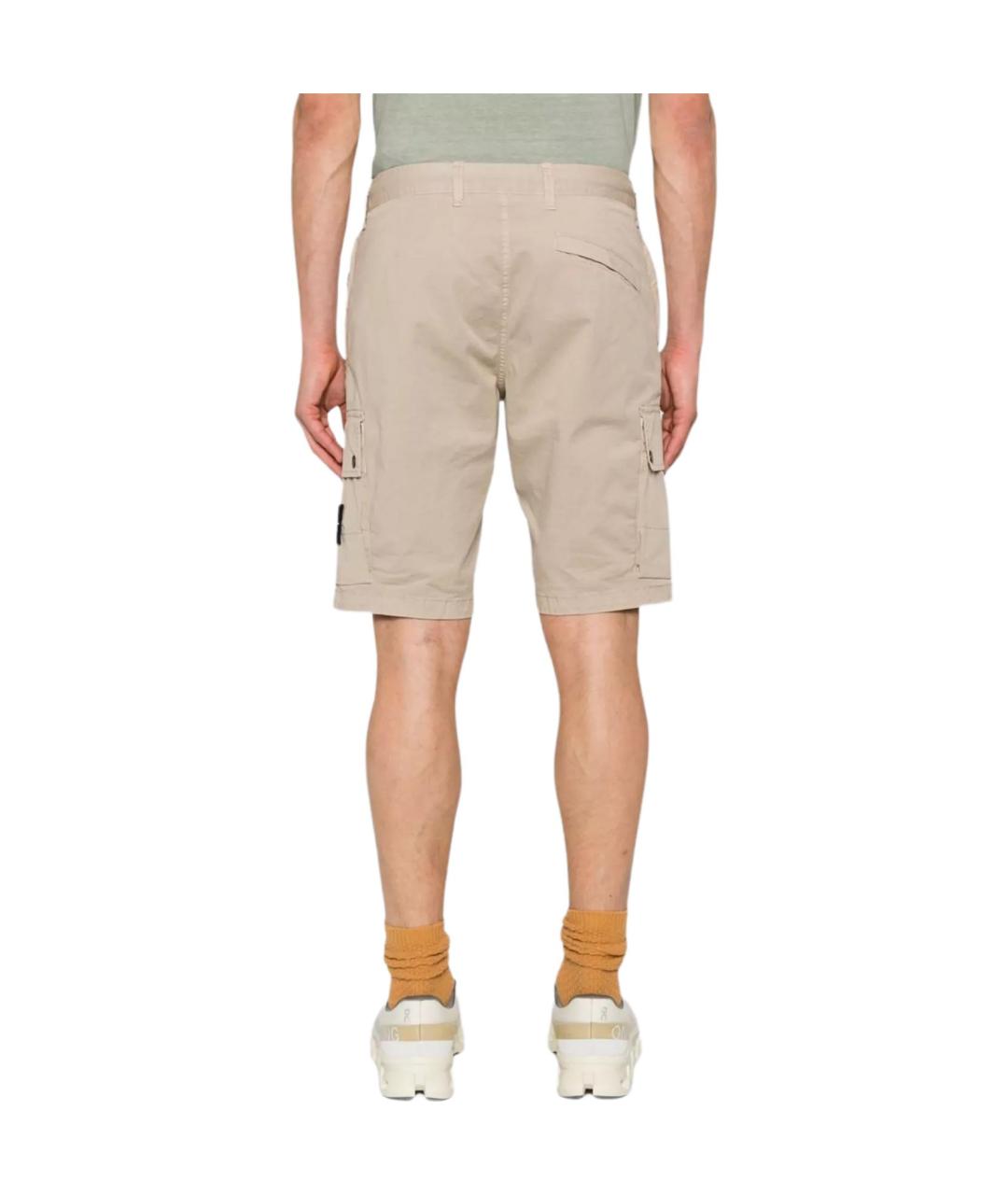 STONE ISLAND Бежевые шорты, фото 5