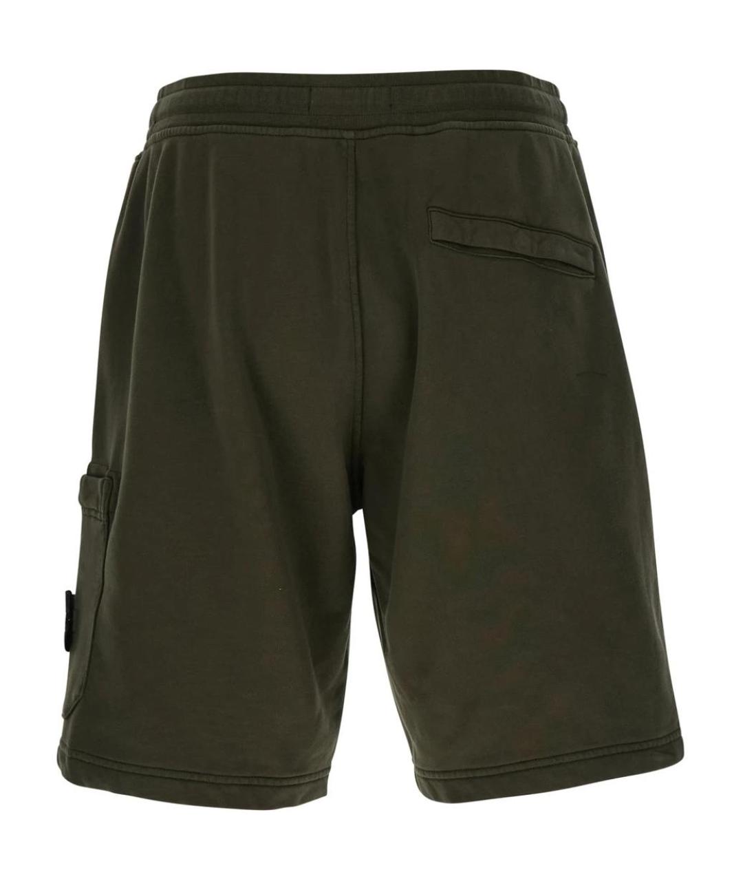 STONE ISLAND Зеленые хлопковые шорты, фото 2