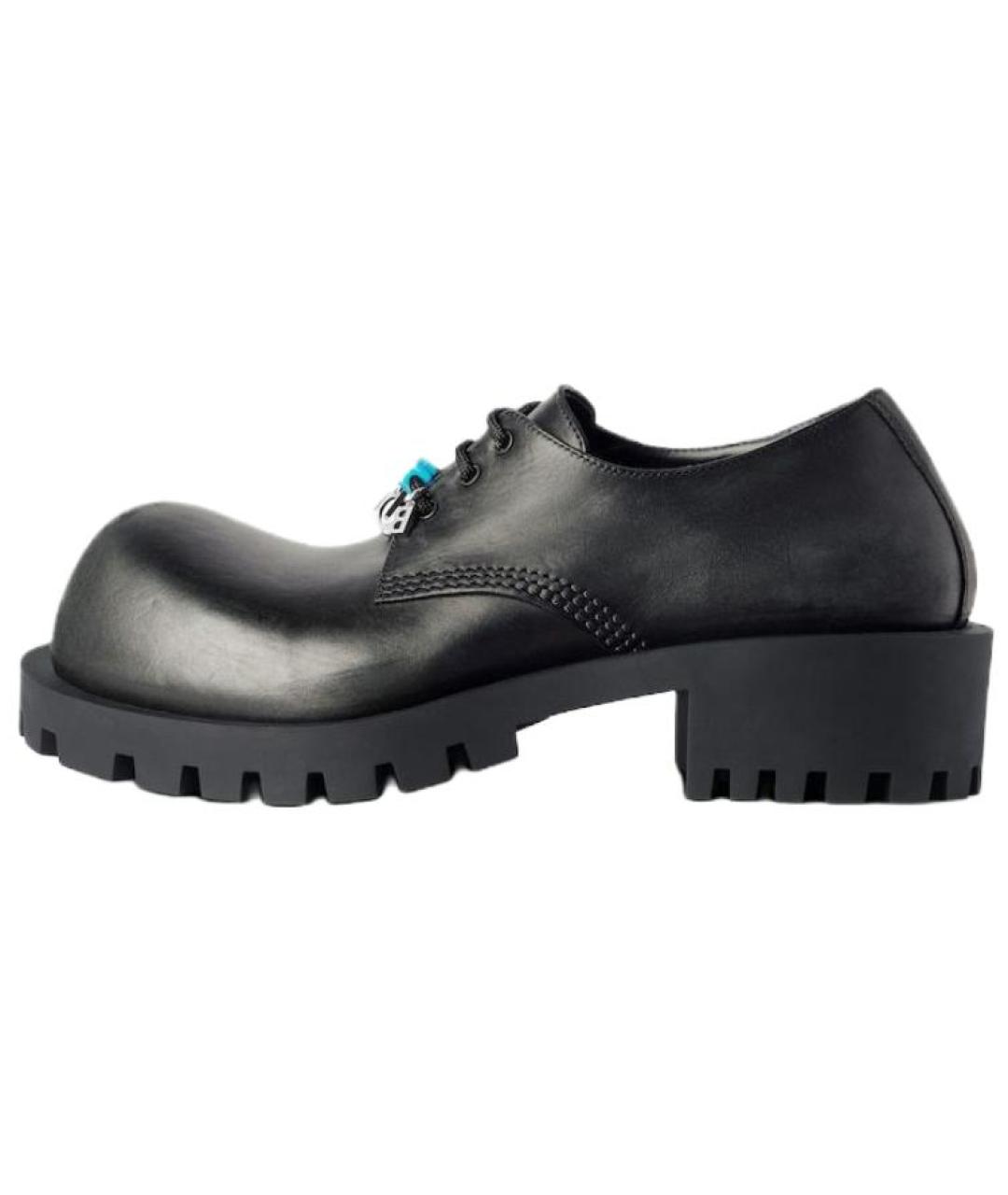 BALENCIAGA Черные кожаные туфли, фото 2