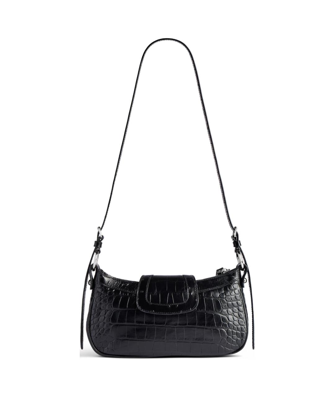 BALENCIAGA Черная кожаная сумка через плечо, фото 4