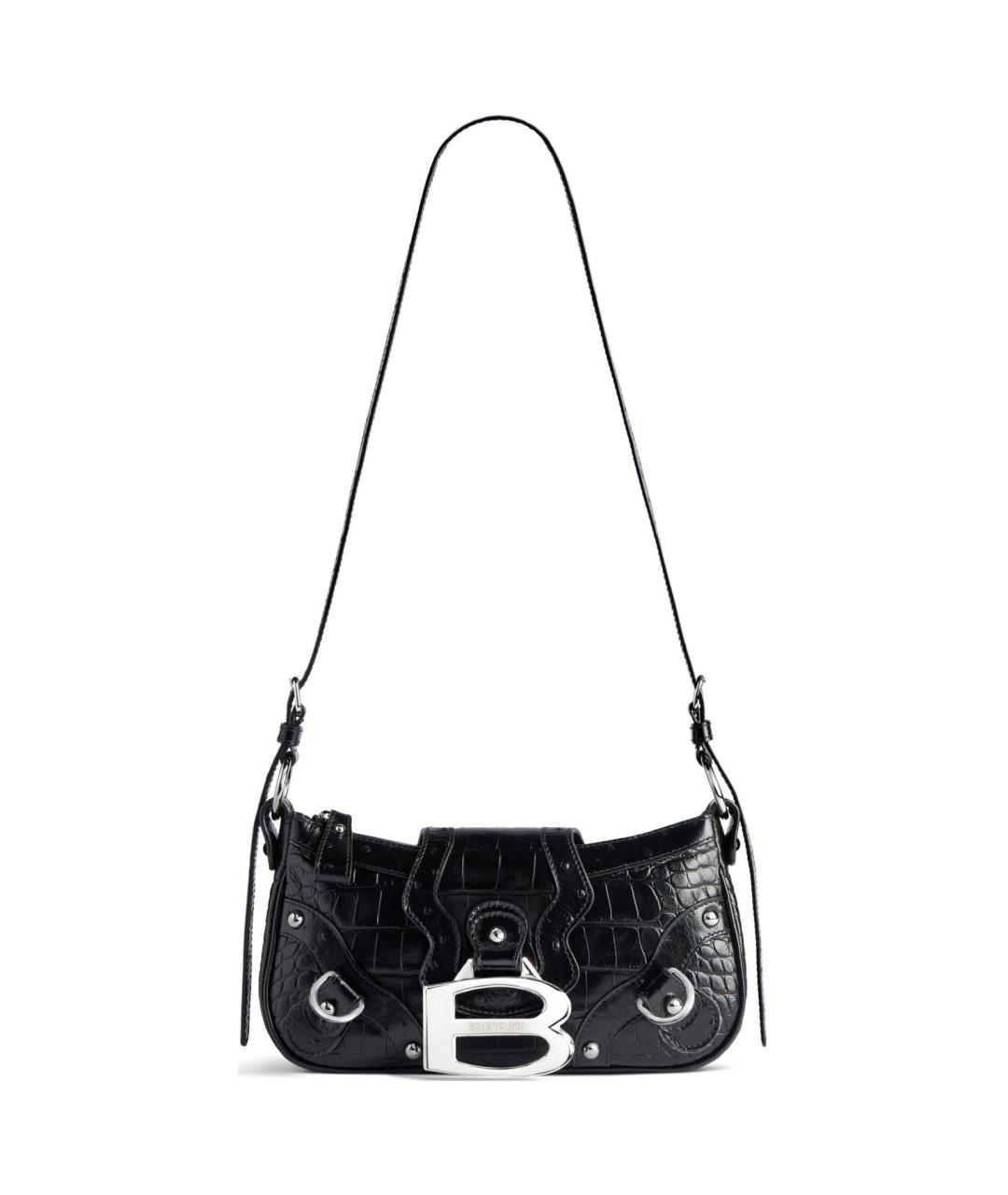 BALENCIAGA Черная кожаная сумка через плечо, фото 1