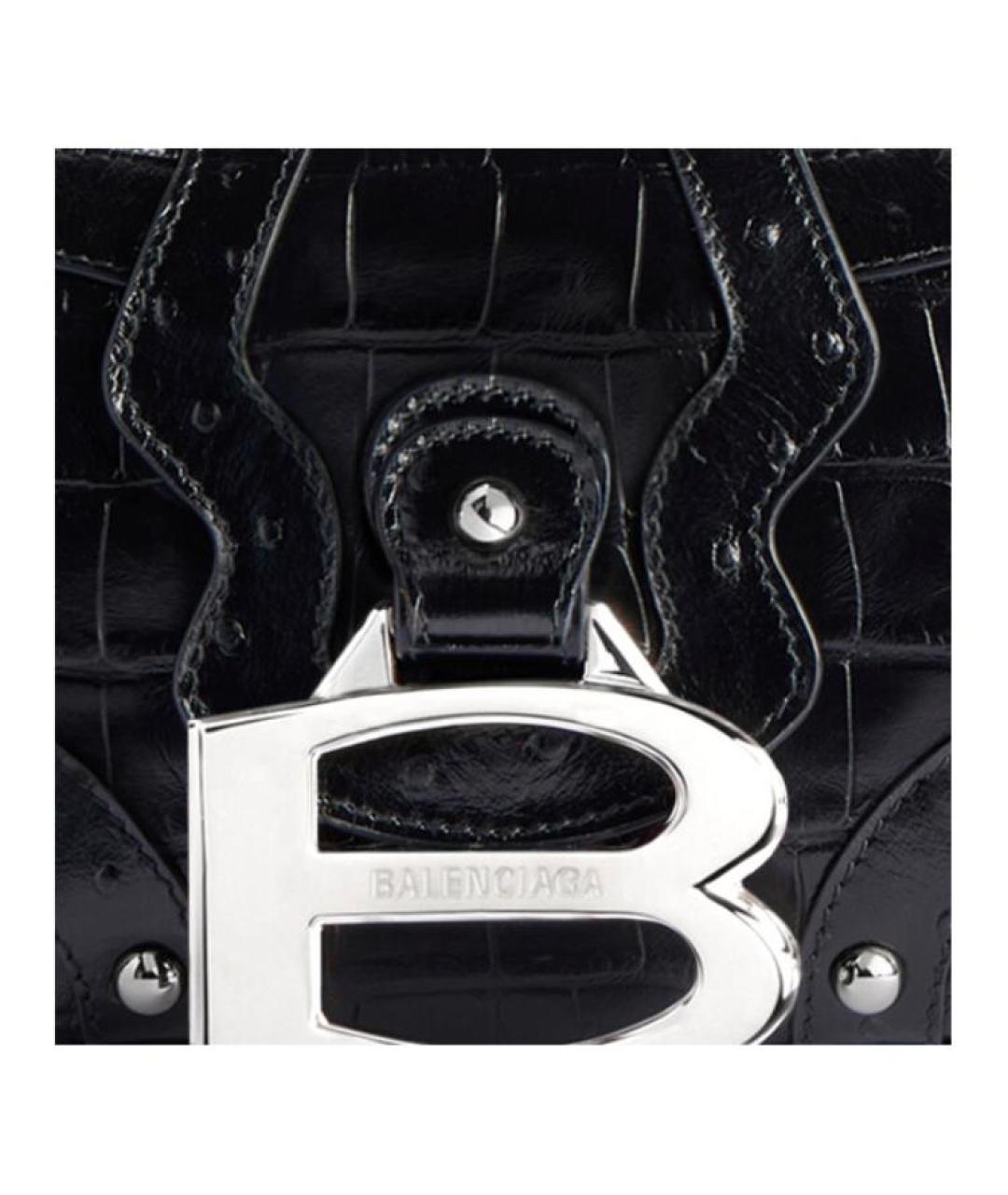 BALENCIAGA Черная кожаная сумка через плечо, фото 5