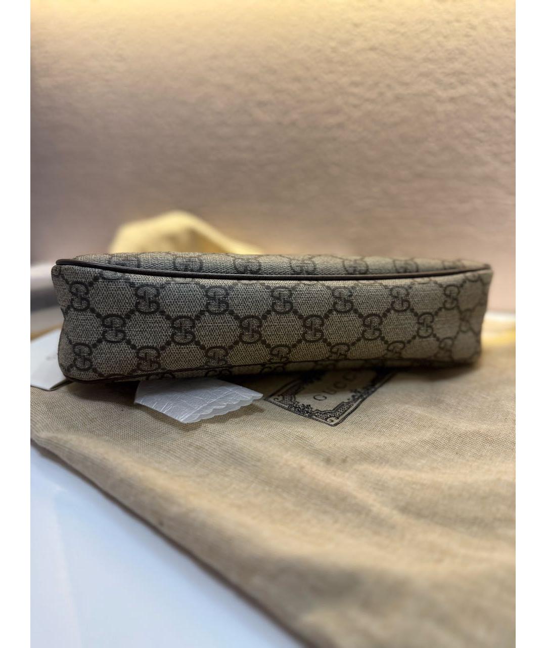 GUCCI Коричневая кожаная сумка с короткими ручками, фото 5