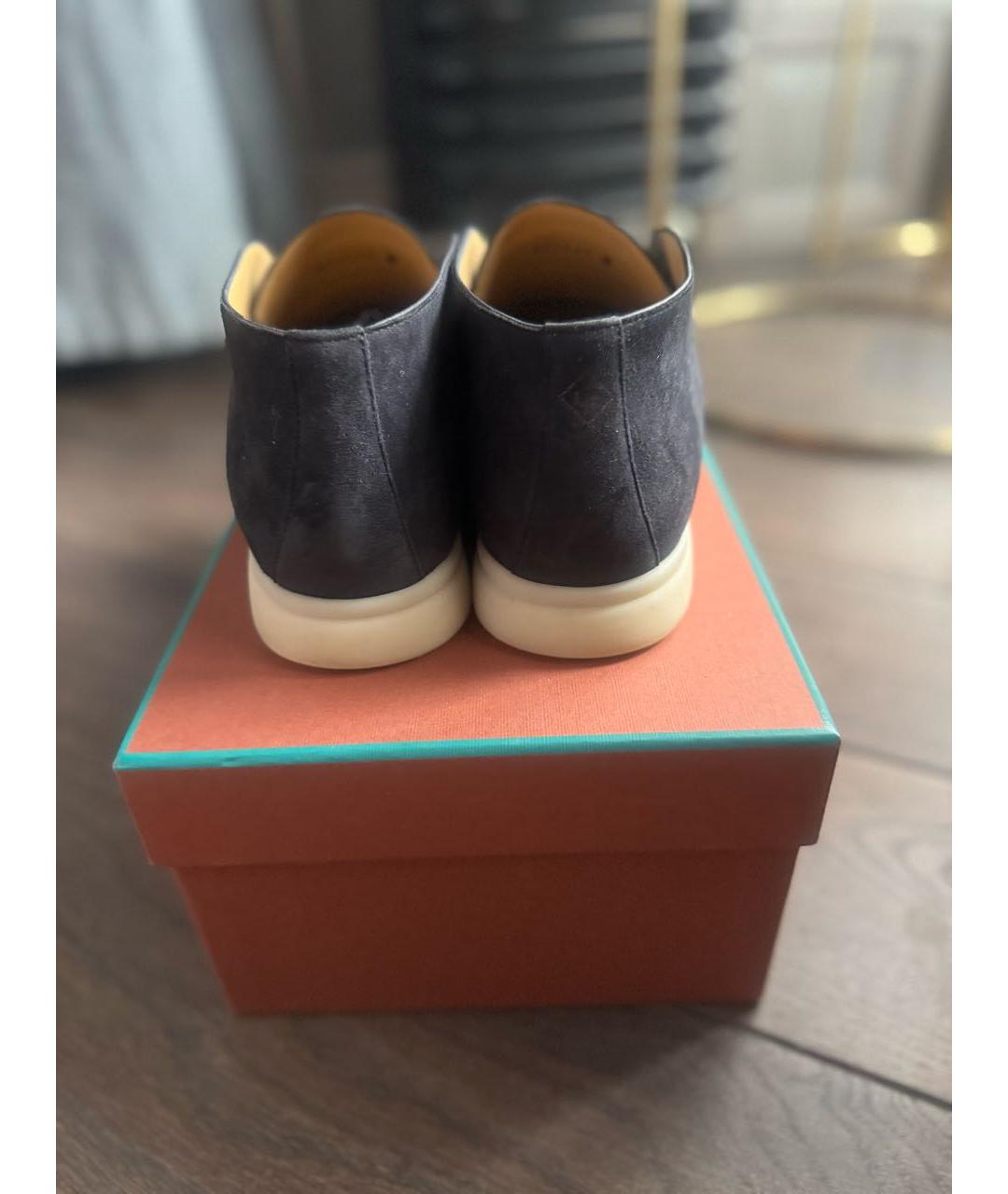 LORO PIANA Черные замшевые лоферы, фото 4