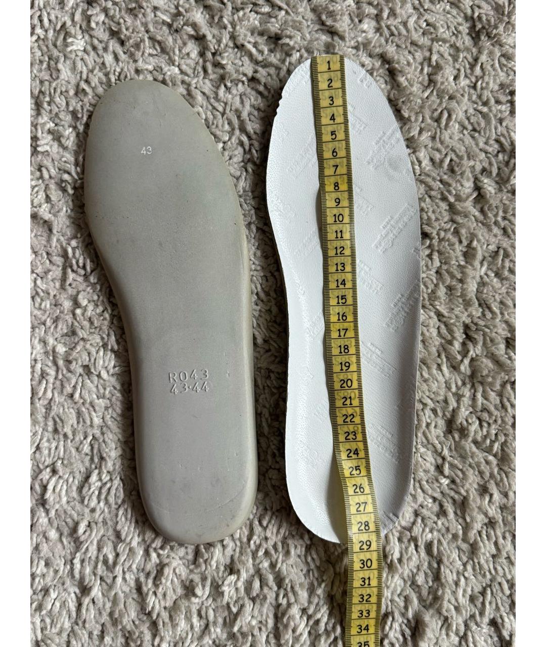 MAISON MARGIELA Красные кожаные низкие кроссовки / кеды, фото 8