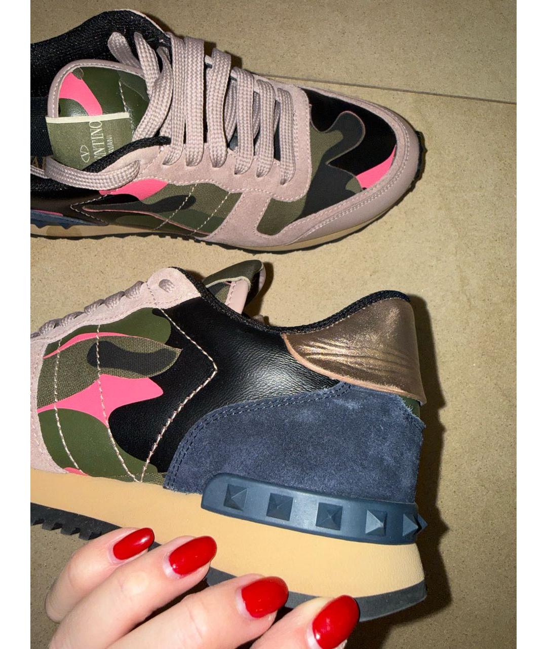 VALENTINO Мульти кожаные низкие кроссовки / кеды, фото 8