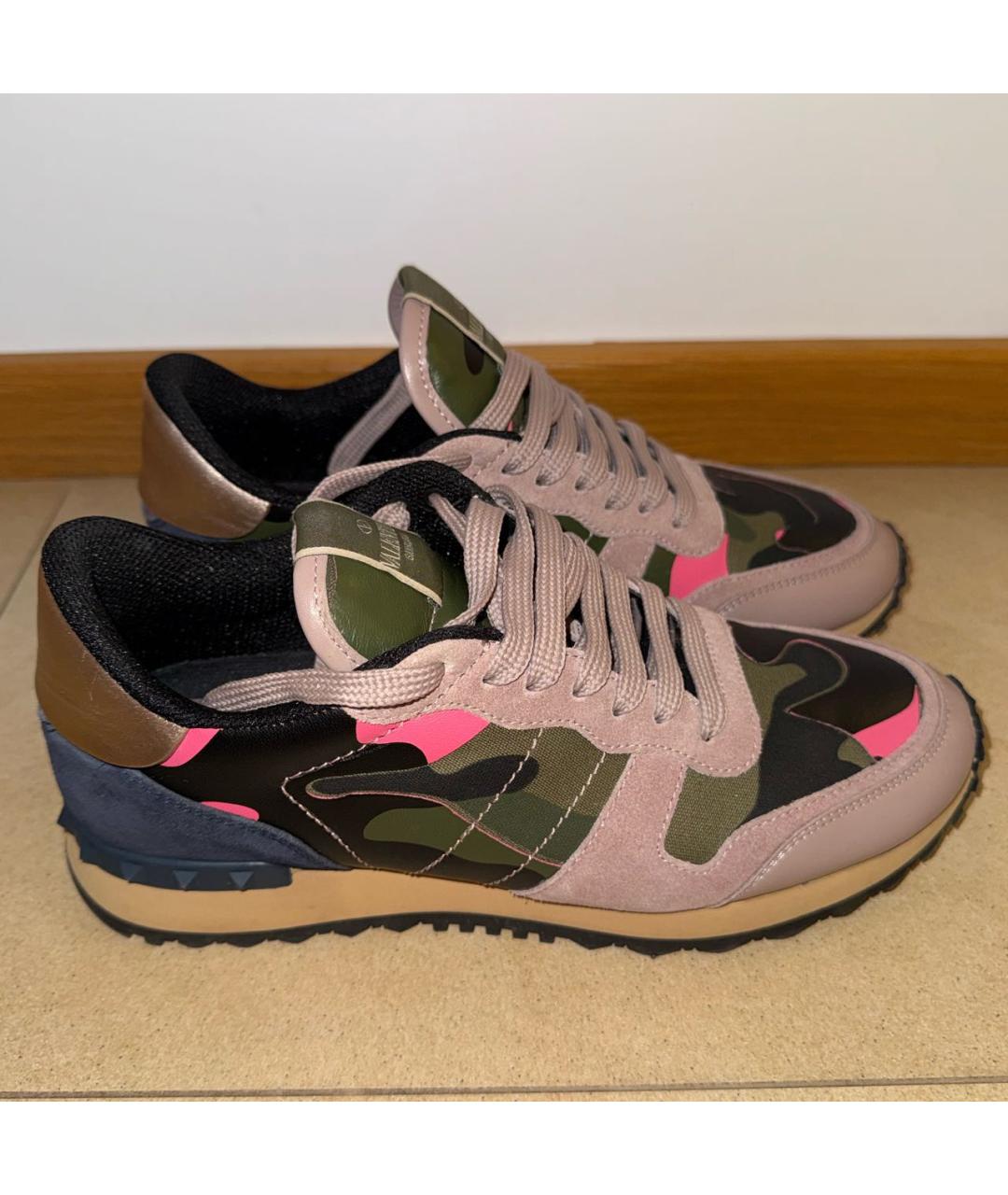 VALENTINO Мульти кожаные низкие кроссовки / кеды, фото 9