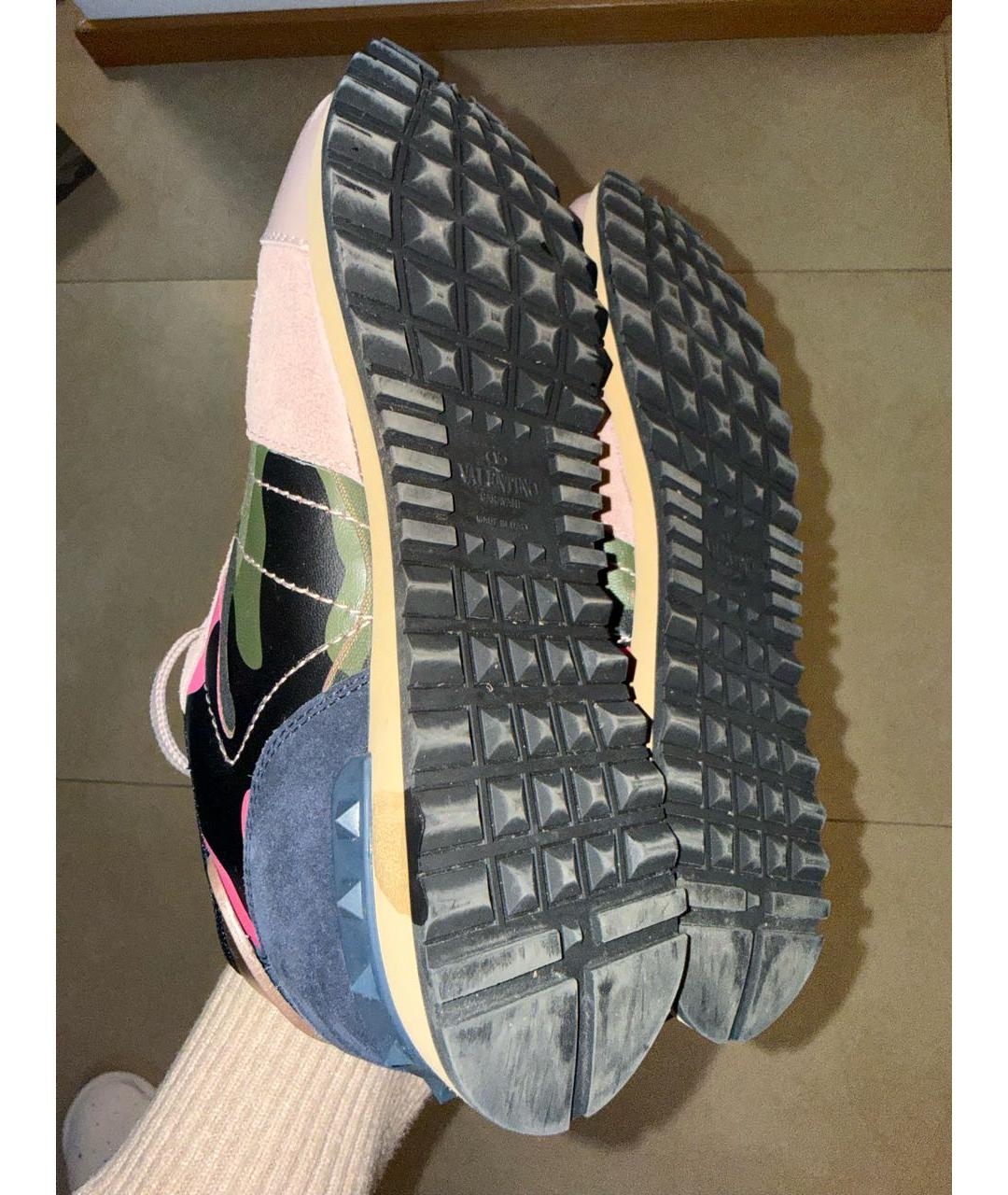 VALENTINO Мульти кожаные низкие кроссовки / кеды, фото 7