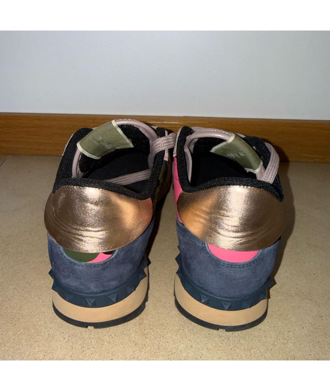 VALENTINO Мульти кожаные низкие кроссовки / кеды, фото 4