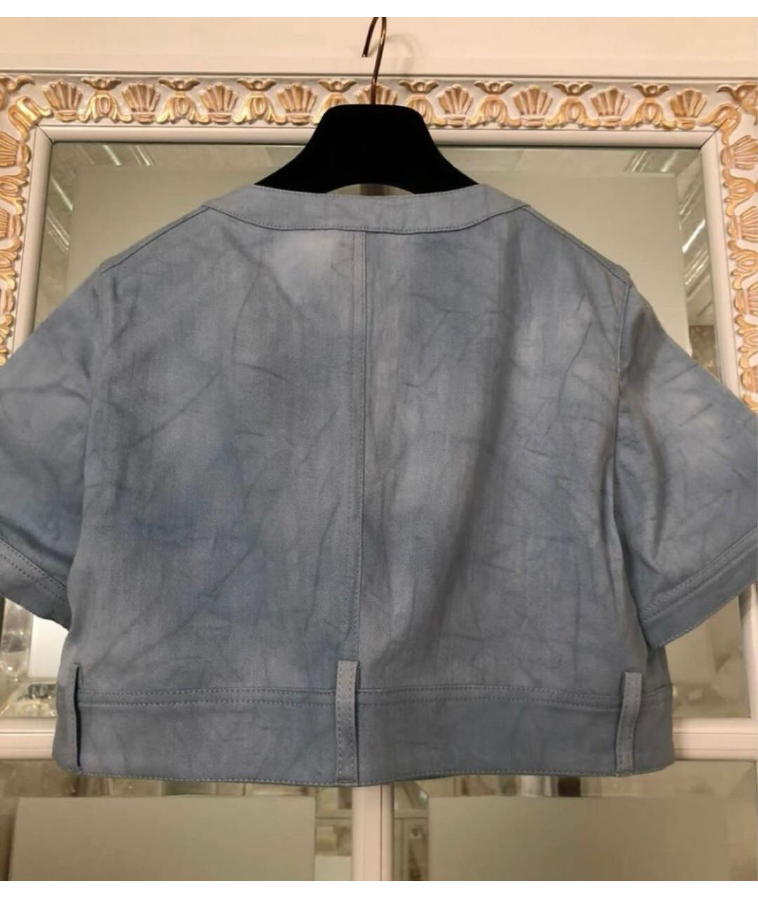 CHANEL Голубой деним жакет/пиджак, фото 3