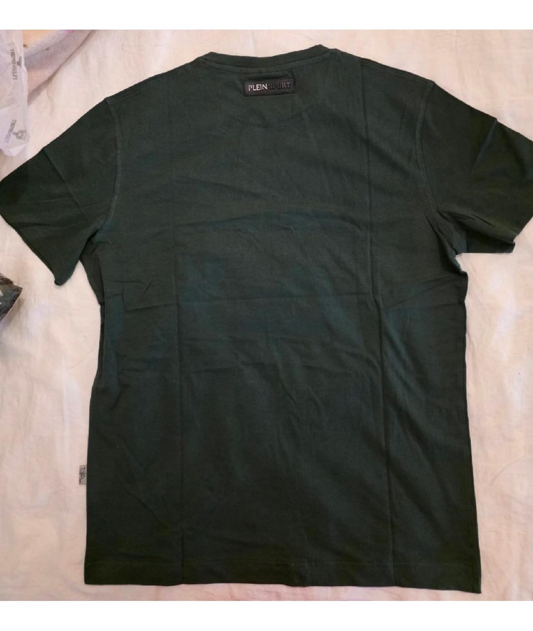 PLEIN SPORT Зеленая хлопковая футболка, фото 2