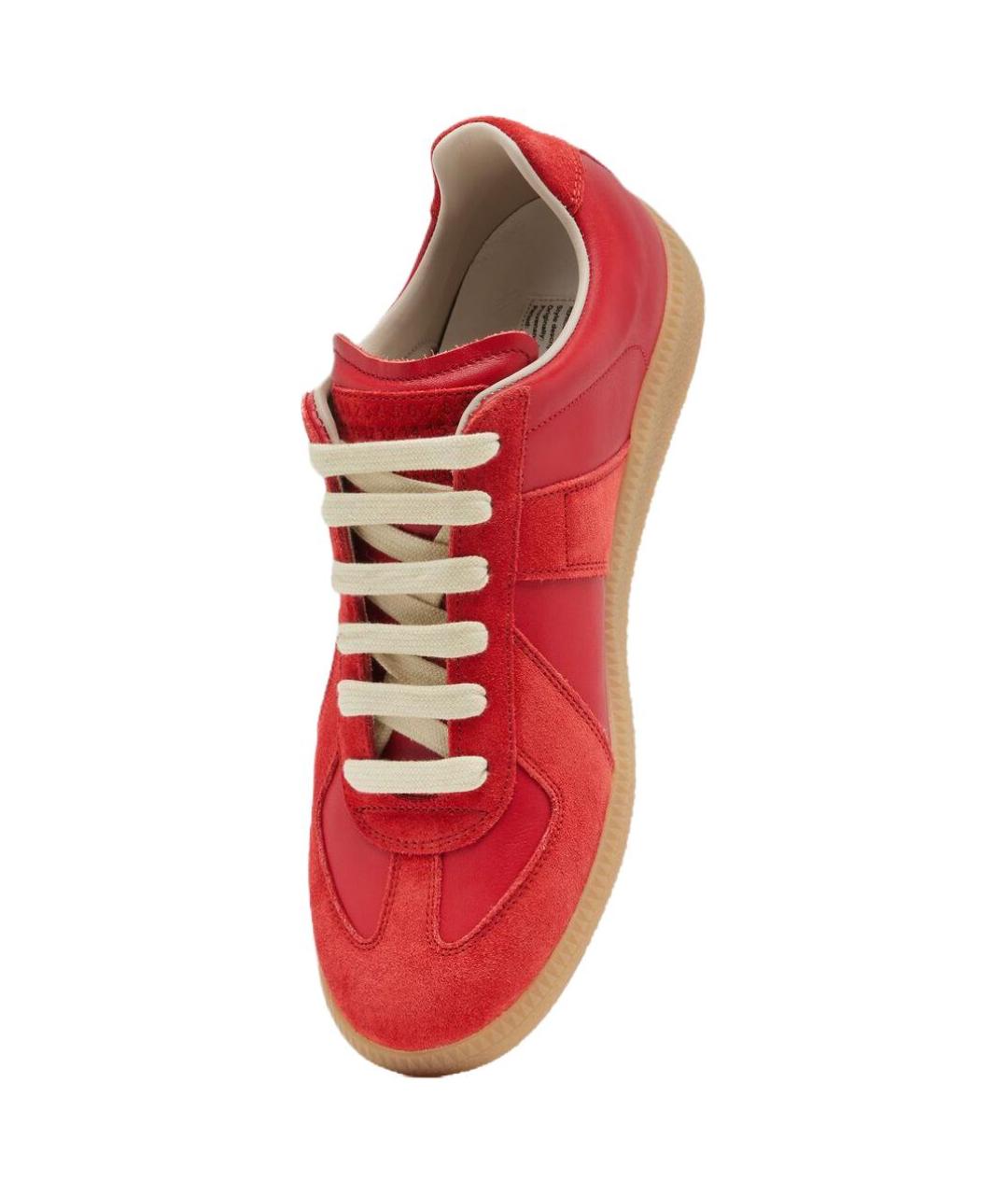 MAISON MARGIELA Красные кожаные кеды, фото 3