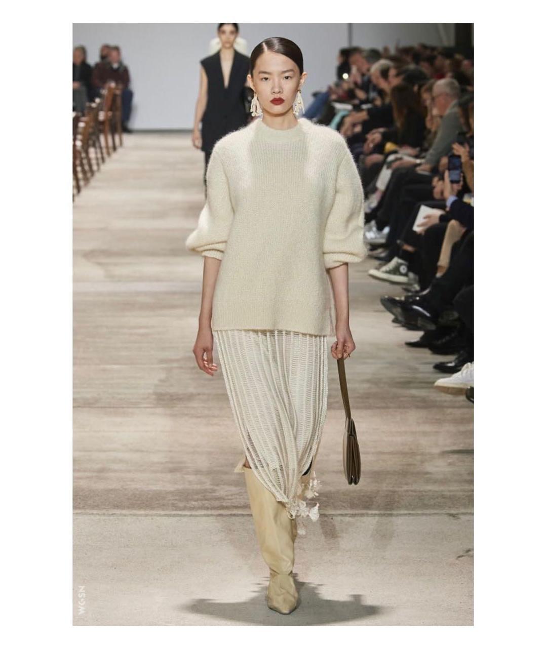 JIL SANDER Бежевый шерстяной джемпер / свитер, фото 4