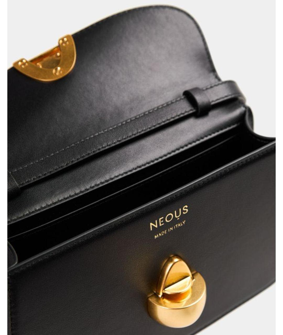 NEOUS Черная кожаная сумка через плечо, фото 2