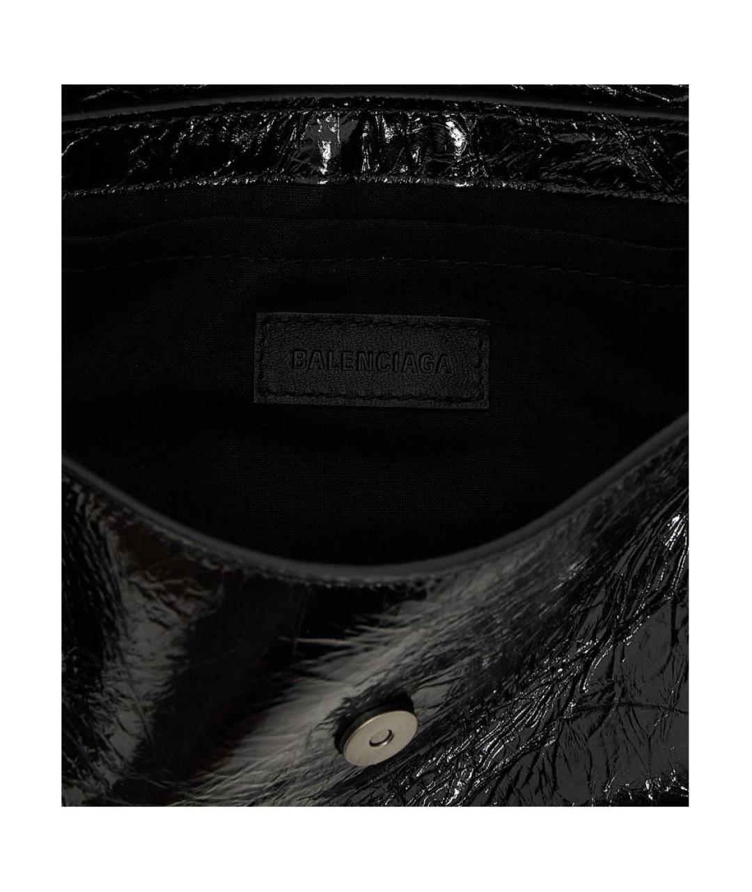 BALENCIAGA Черная кожаная сумка через плечо, фото 4