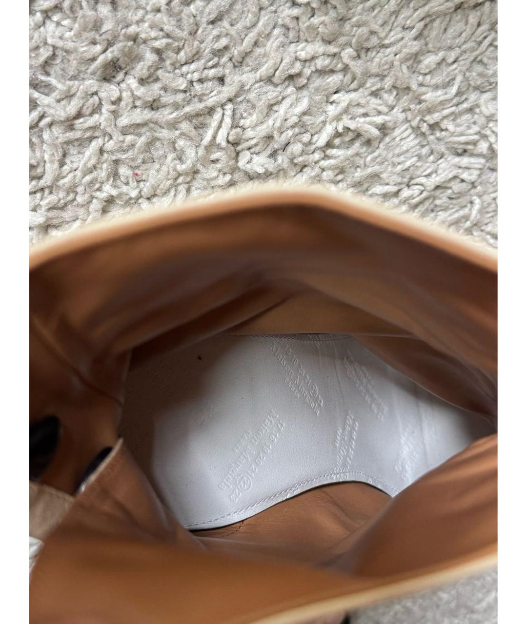 MAISON MARGIELA Бежевые кожаные ботильоны, фото 7